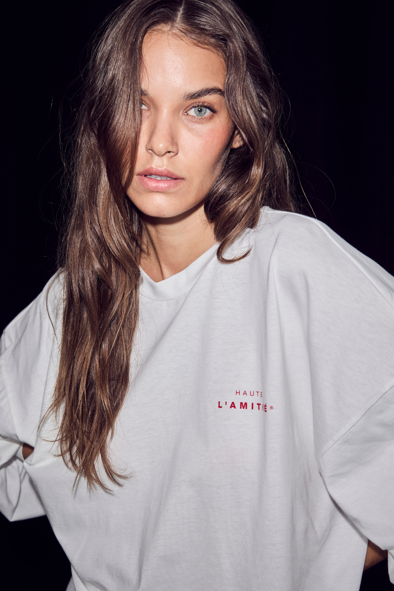 STUDIO LS PRINT TEE - CREME