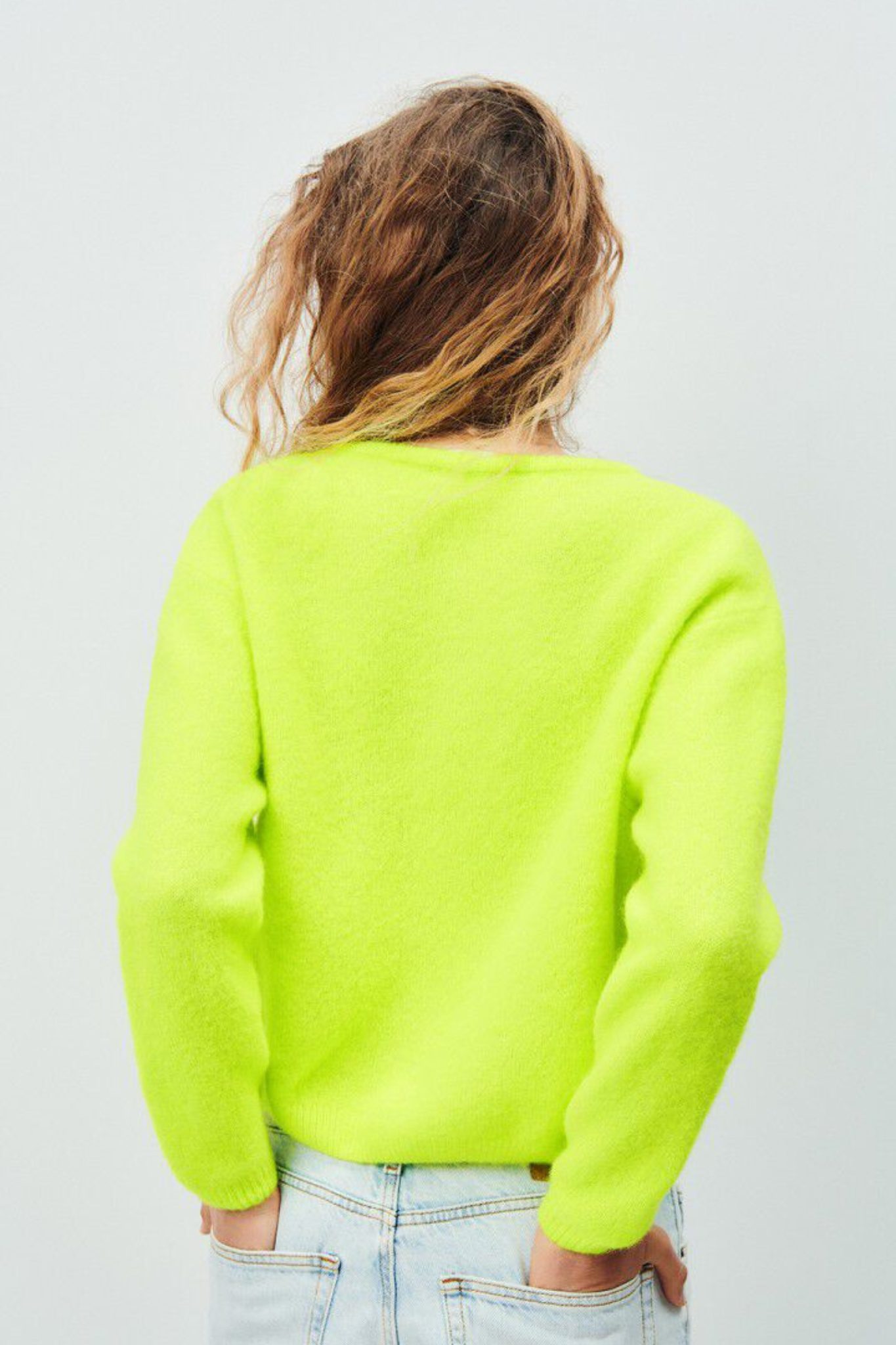 VITOW CARDIGAN - FLUORESCENT YELLOW MELANGE