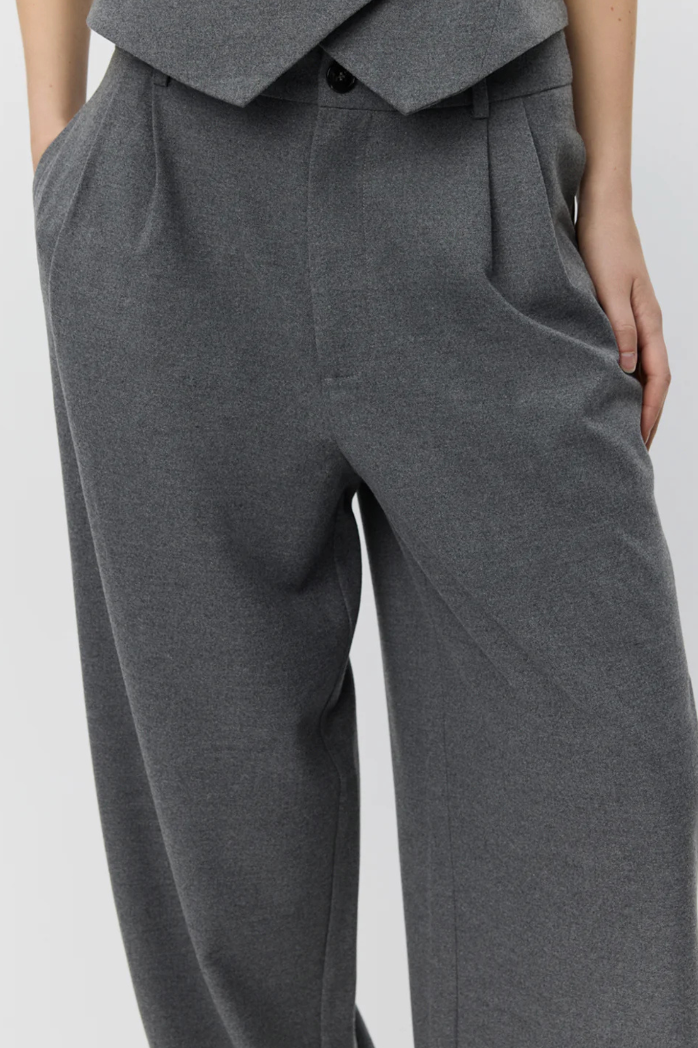 ROSALIND TROUSERS - GREY MELANGE