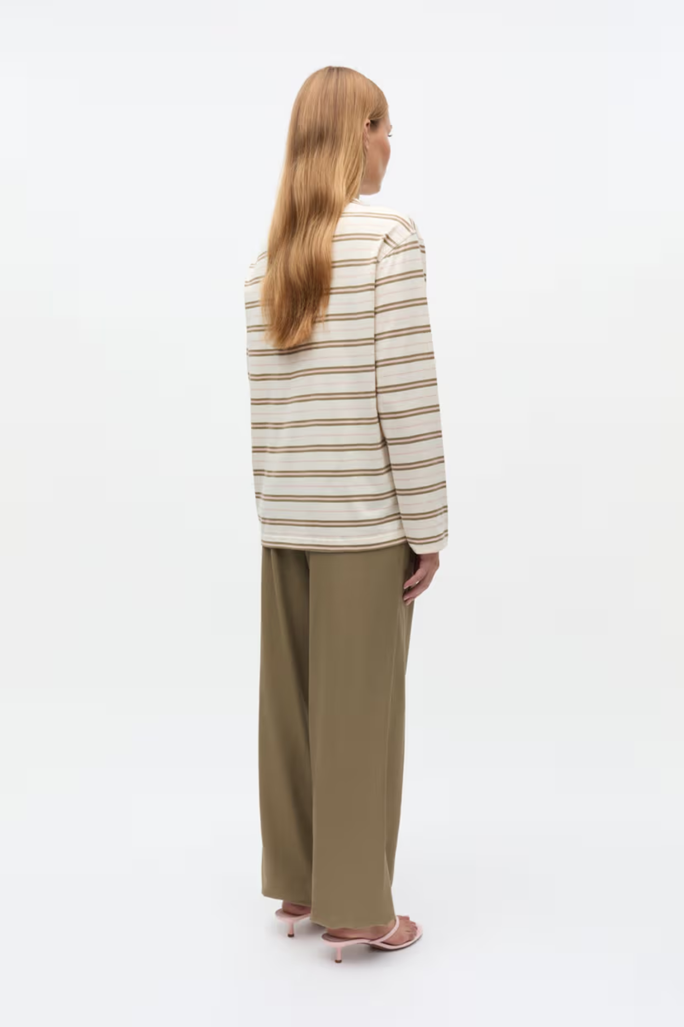 KULLA LS T-SHIRT - ROSE CREAM STRIPE