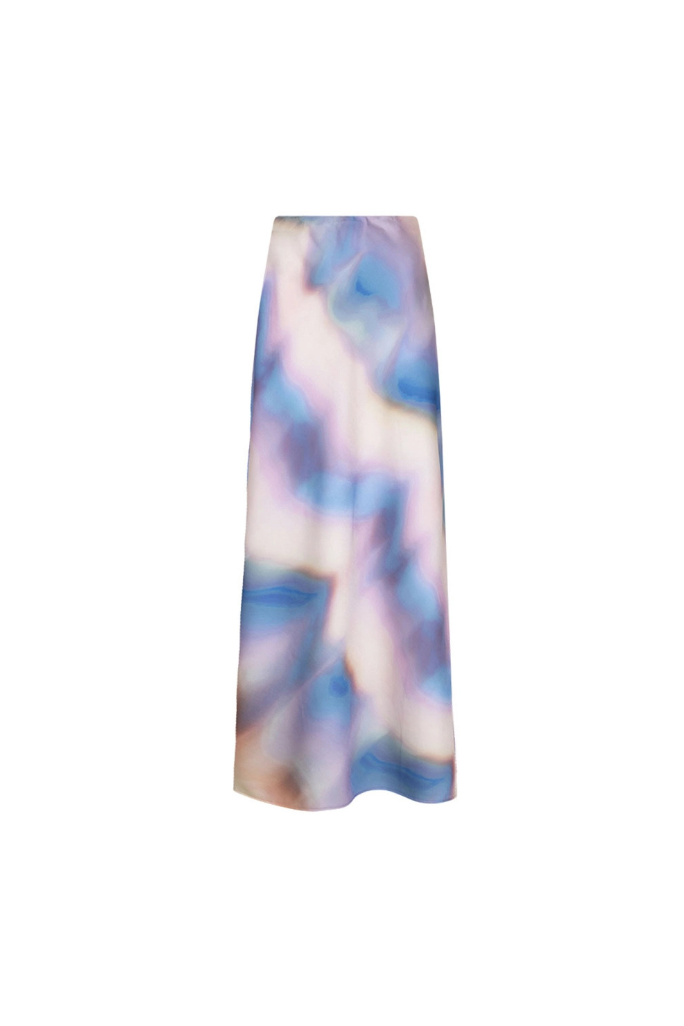 Dante6 keshin printed satin maxi skirt multicolor. Front flatlay view