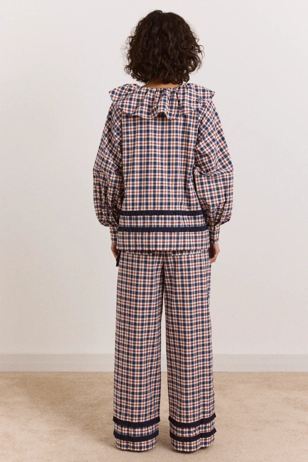 ALETTA PJ SET IN FLANNEL - CHERRY NAVY CHECK