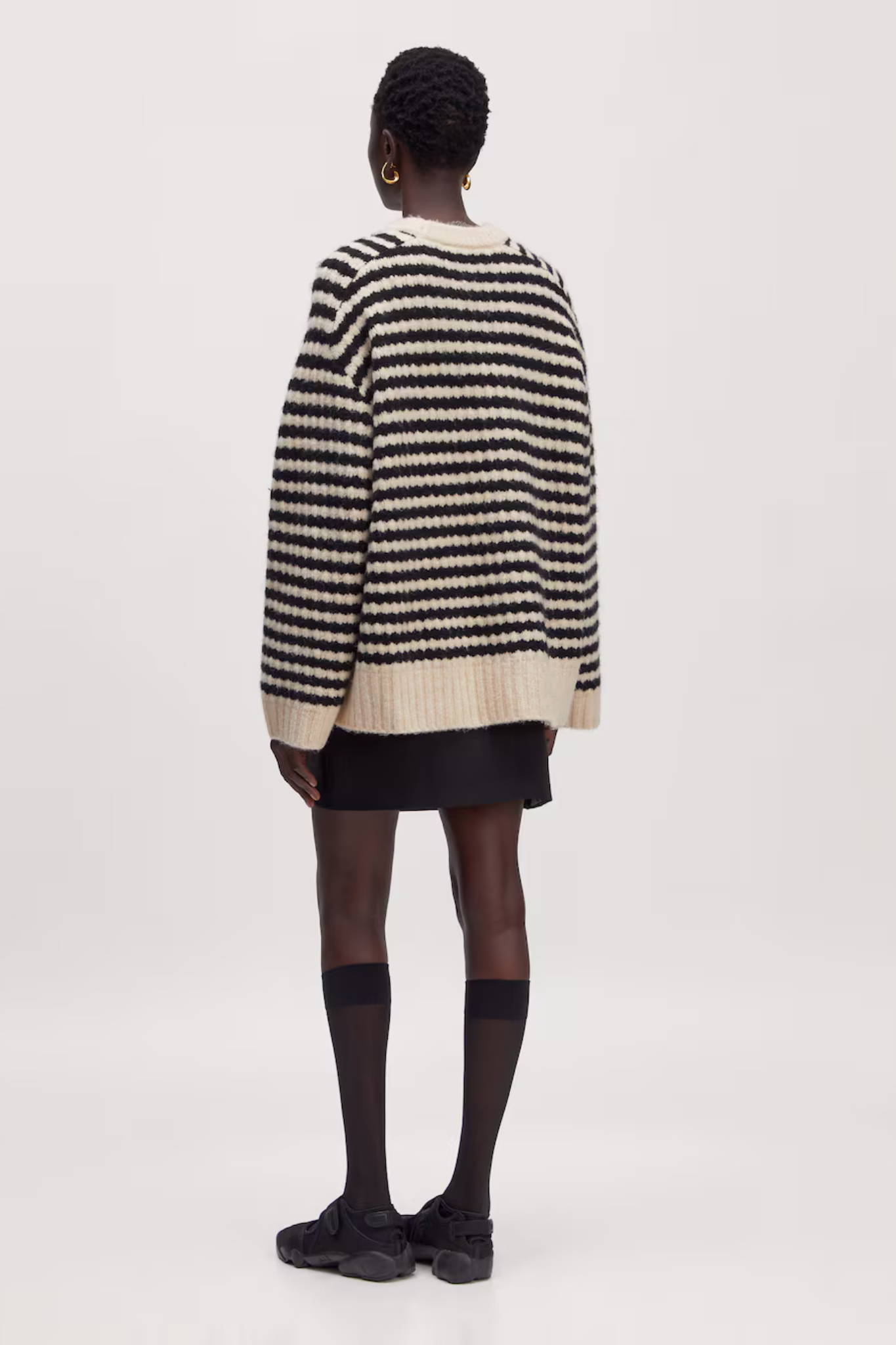 LENNON WOOL JUMPER - BLACK/RAINY DAY