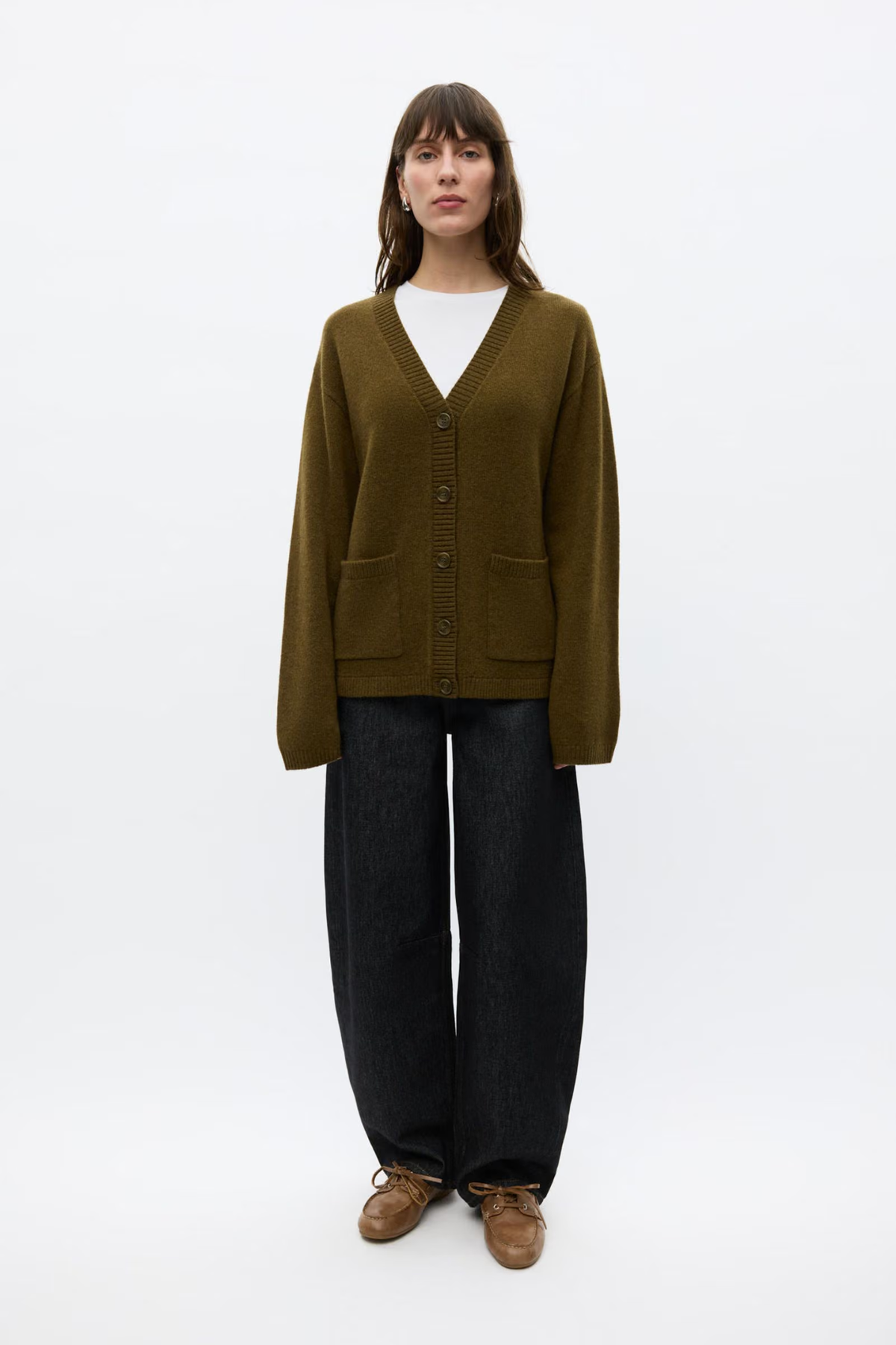 ELISE LS CARDIGAN - DARK OLIVE