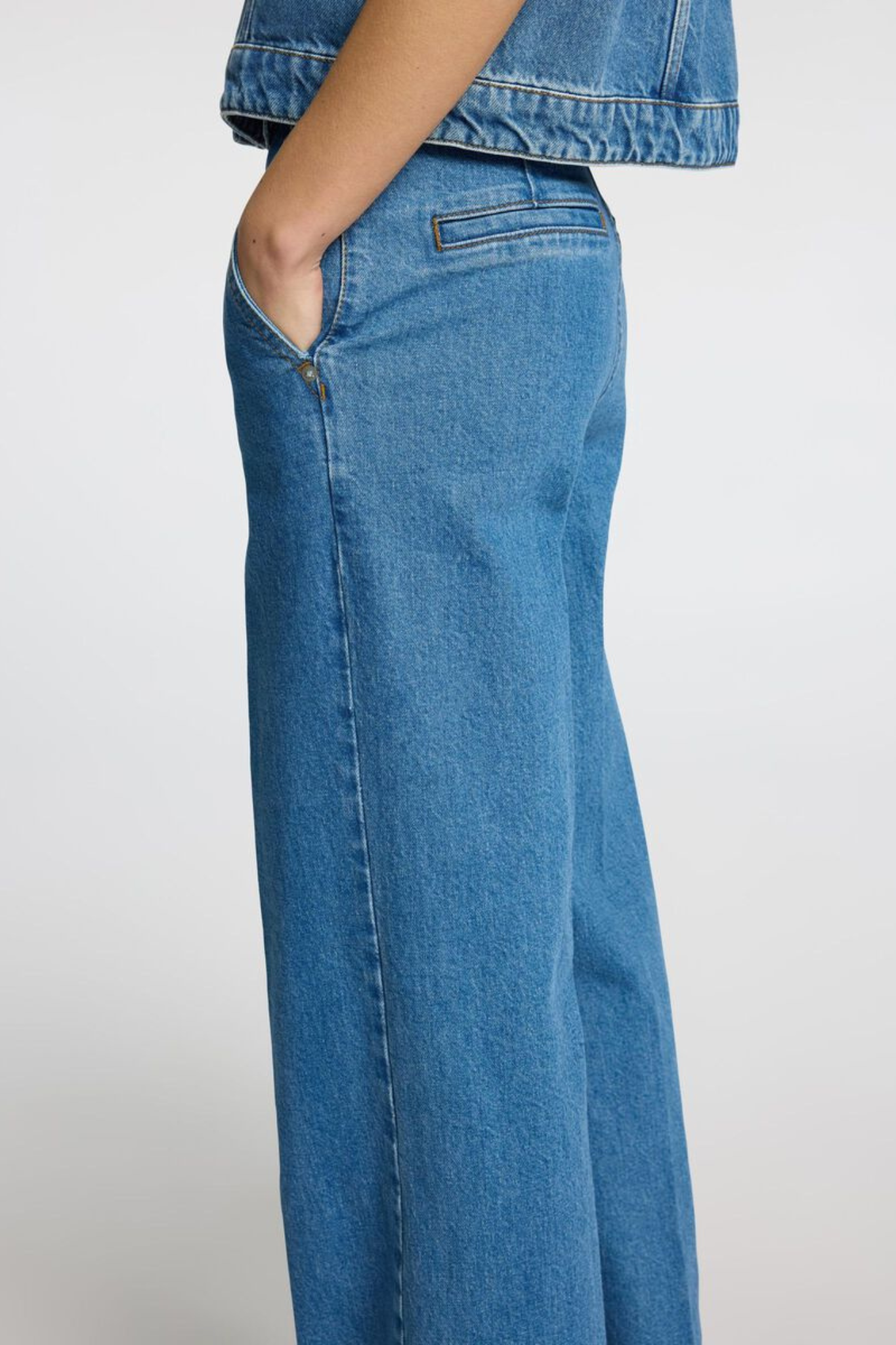 SLFEVELYN HW EXTRA WIDE JEANS - MEDIUM BLUE DENIM