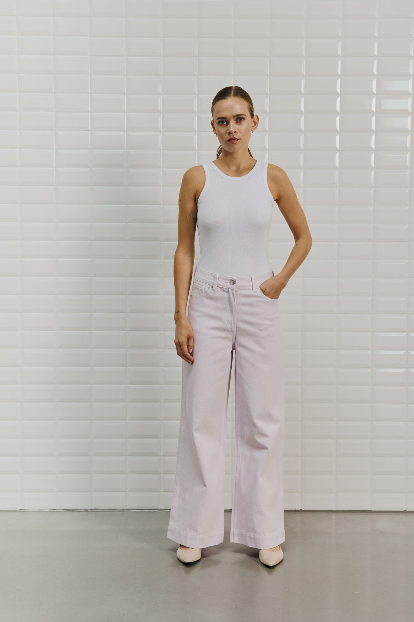 ANTONIA WIDE PANT - LAVERNDER SKY
