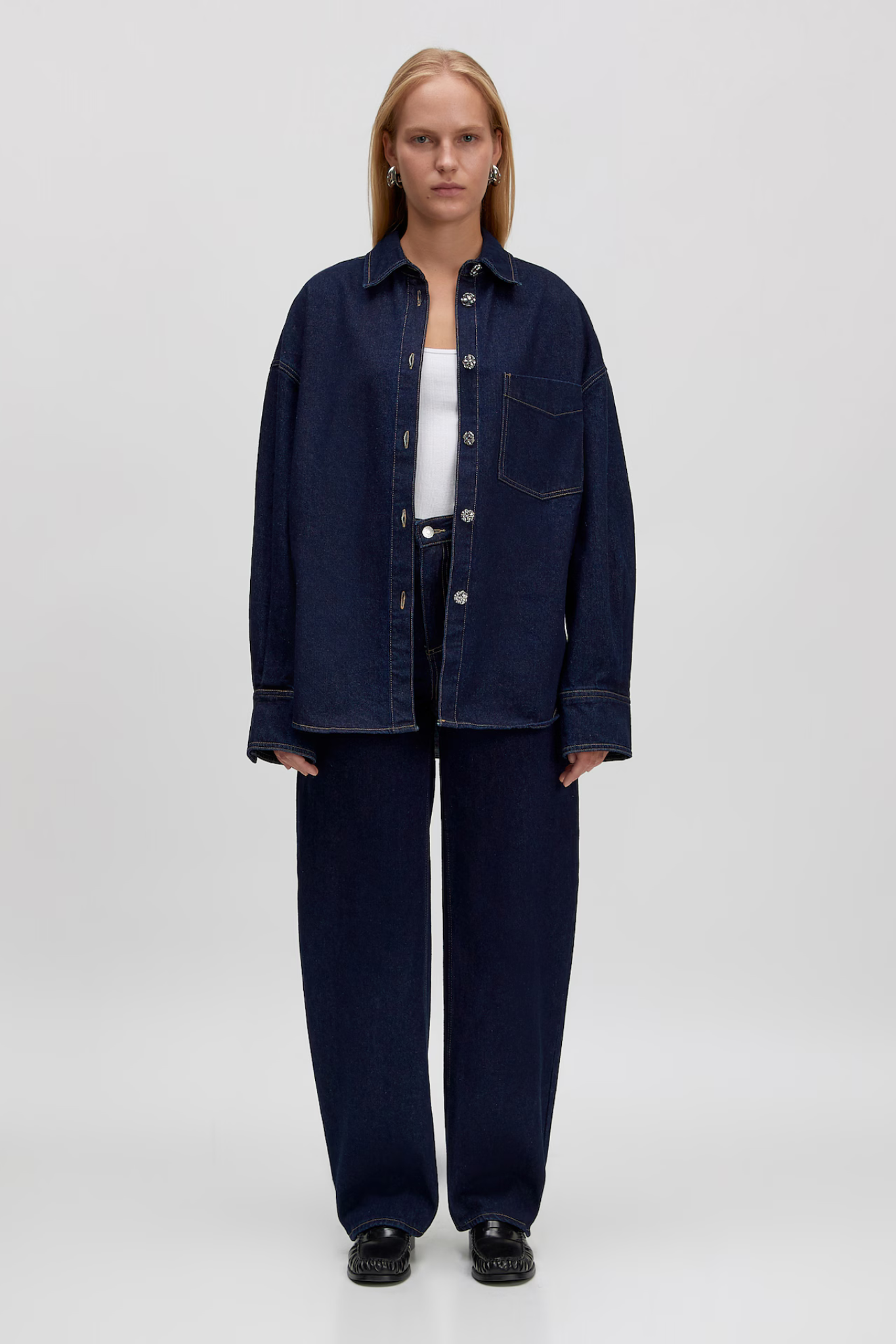 THEODORA DENIM PANTS - DARK BLUE