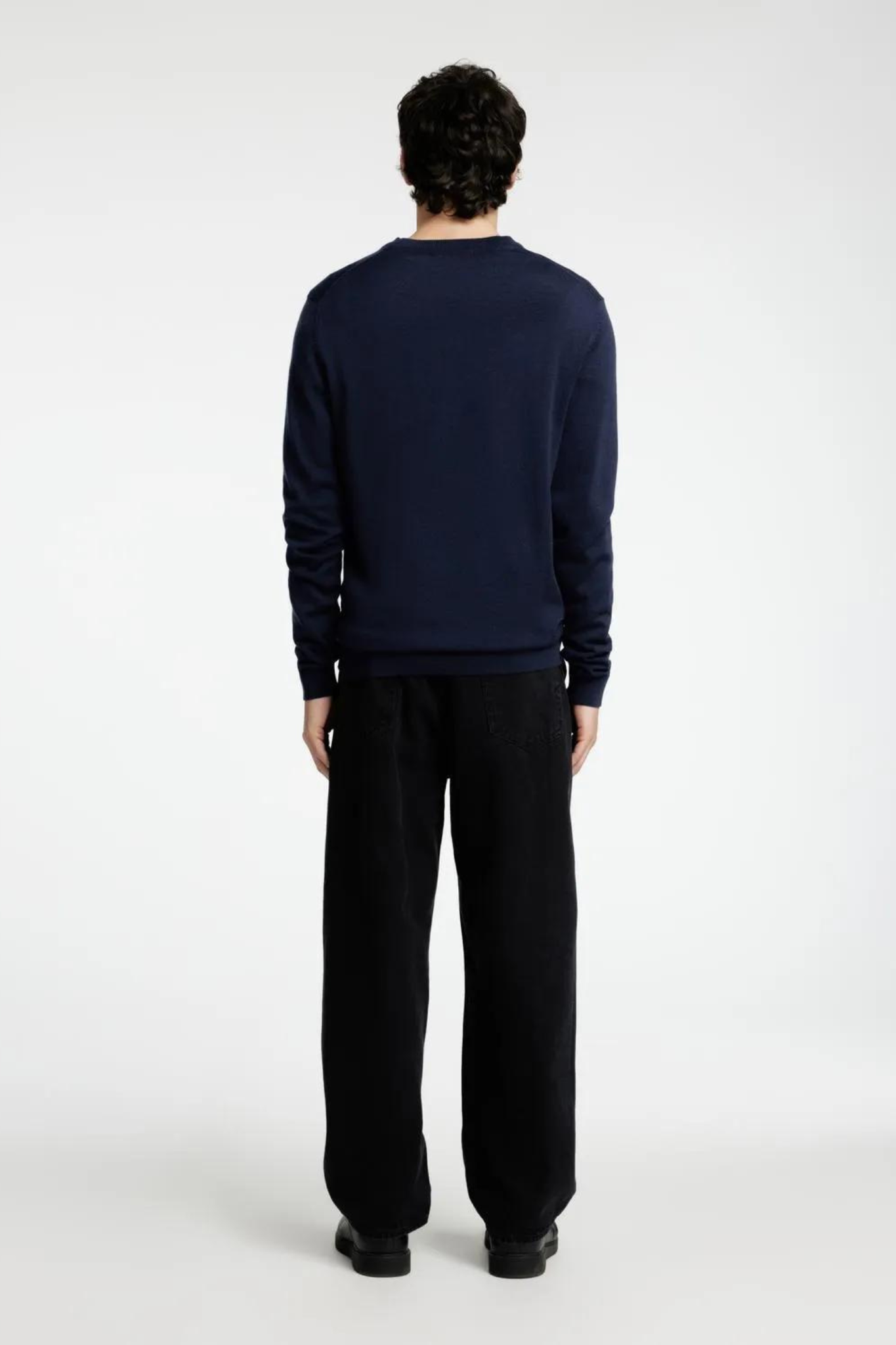 SLHTRAY LS KNIT MERINO CREW NECK - NAVY BLAZER