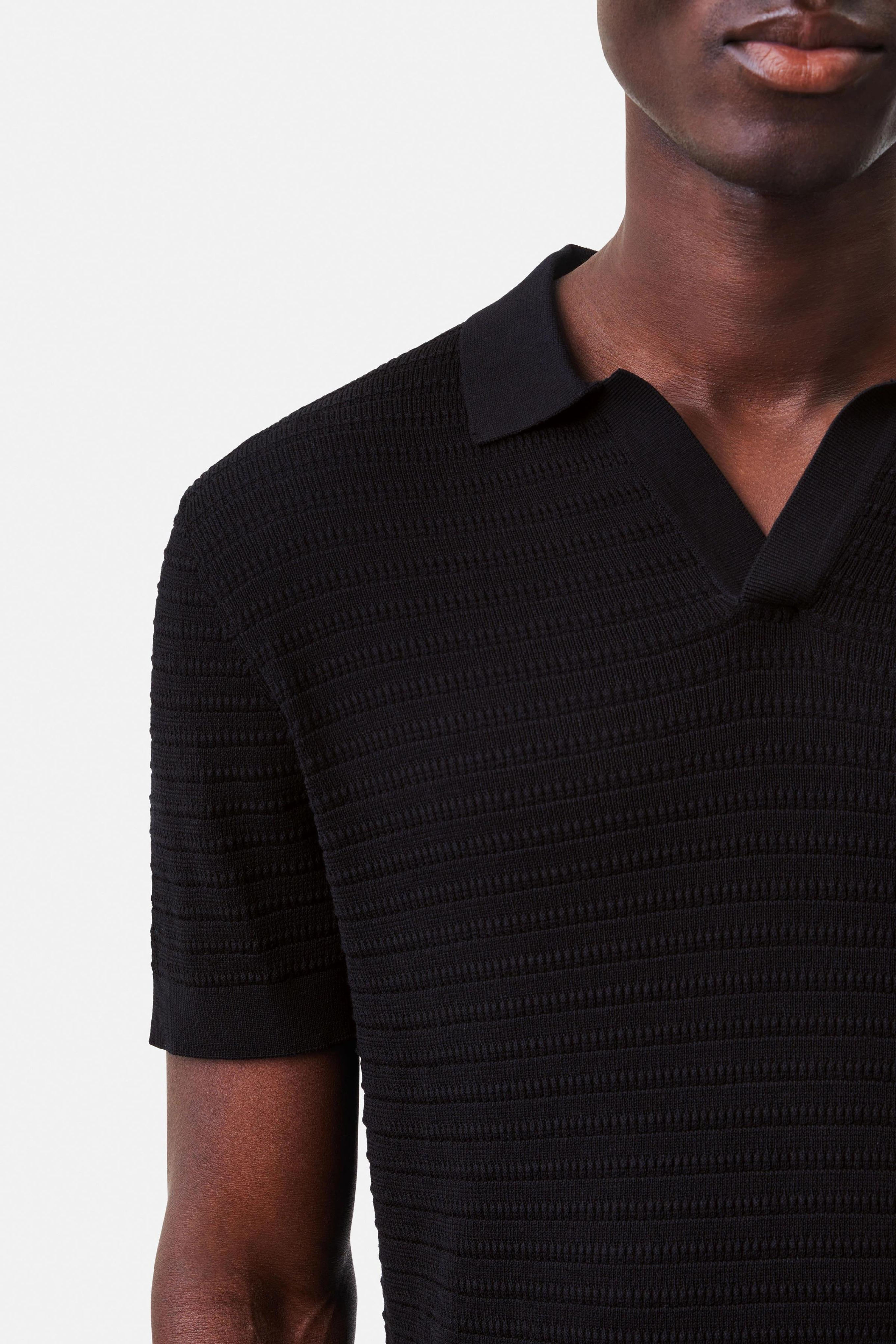BRAIAN KNITTED POLO - BLACK