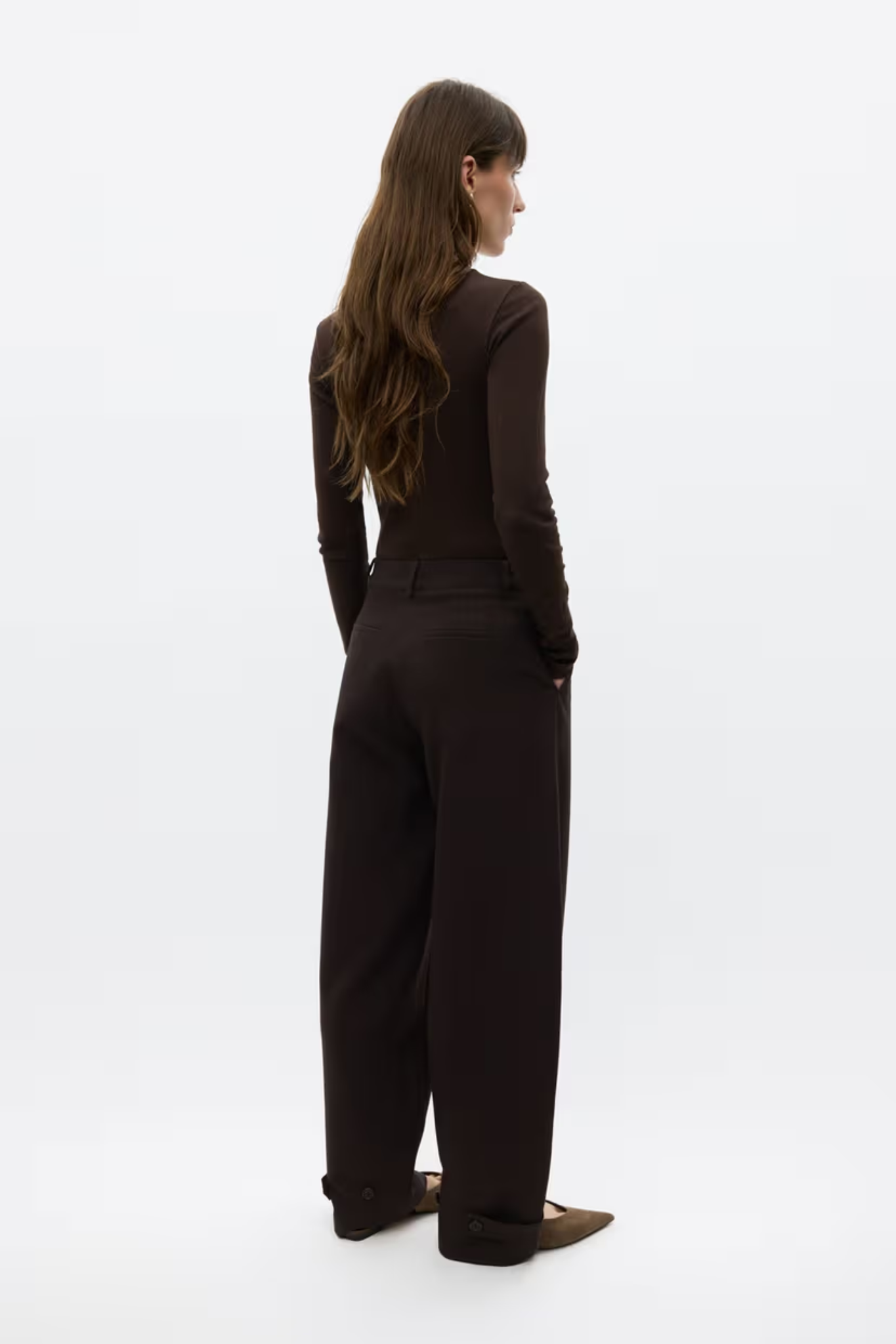 RAYE BUTTON PANTS - CHOCOLATE TORTE
