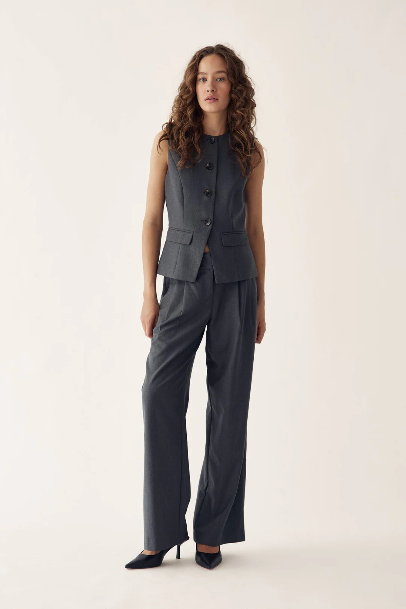 MARCELA PANTS - CHARCOAL MEL