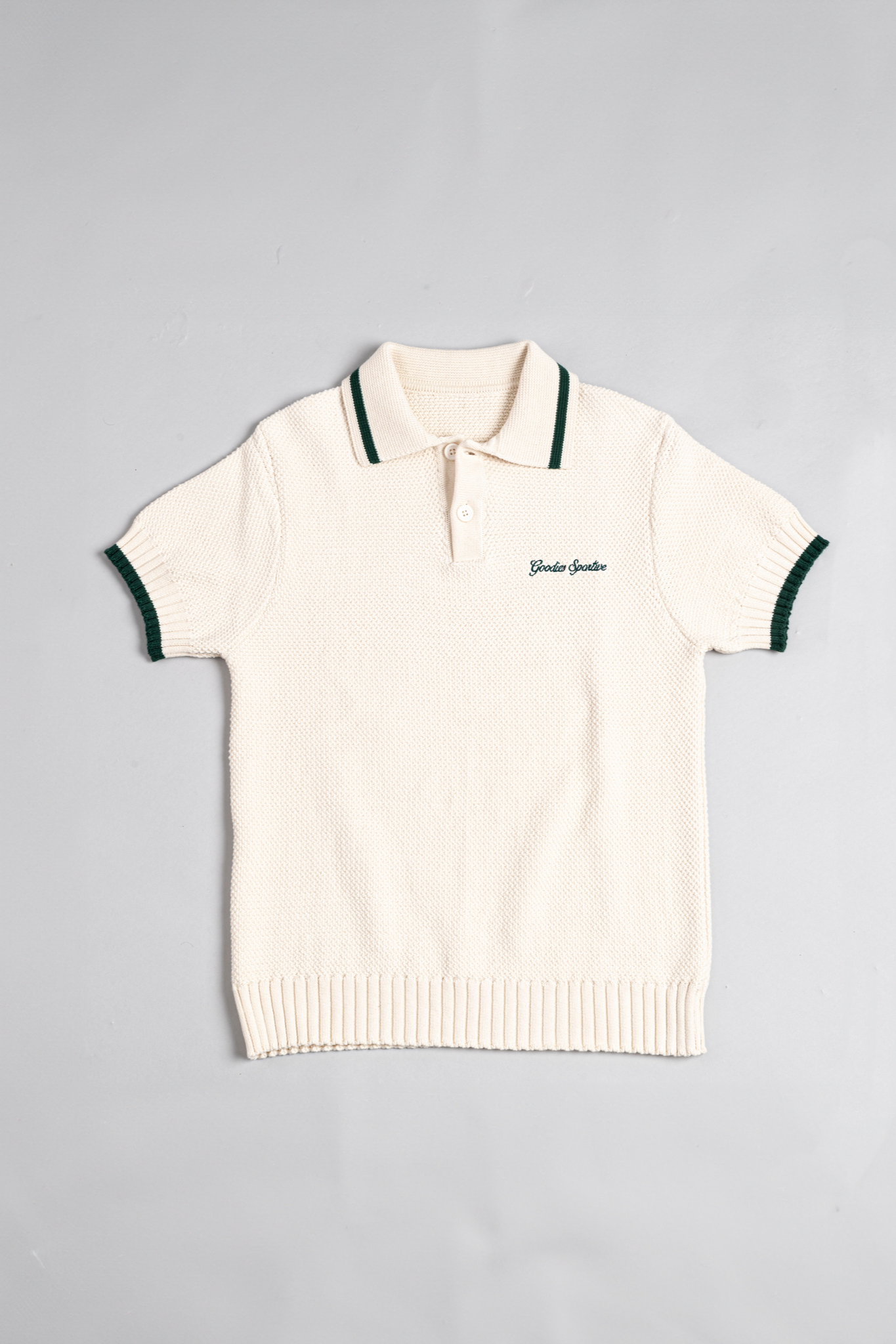 VINTAGE CONTRAST KNITTED POLO - ECRU