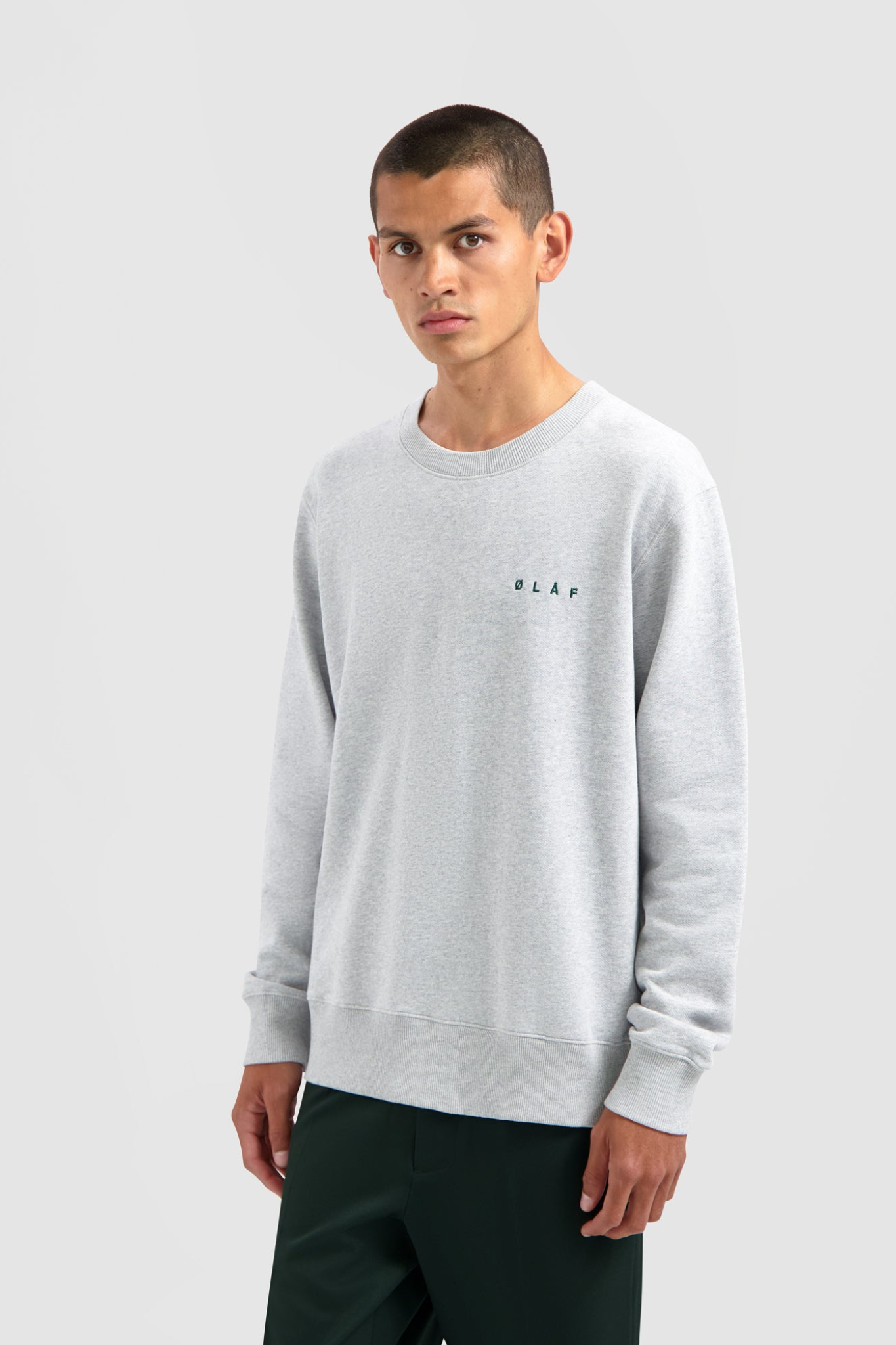 SCRIBBLE FACE CREWNECK - HEATHER GREY