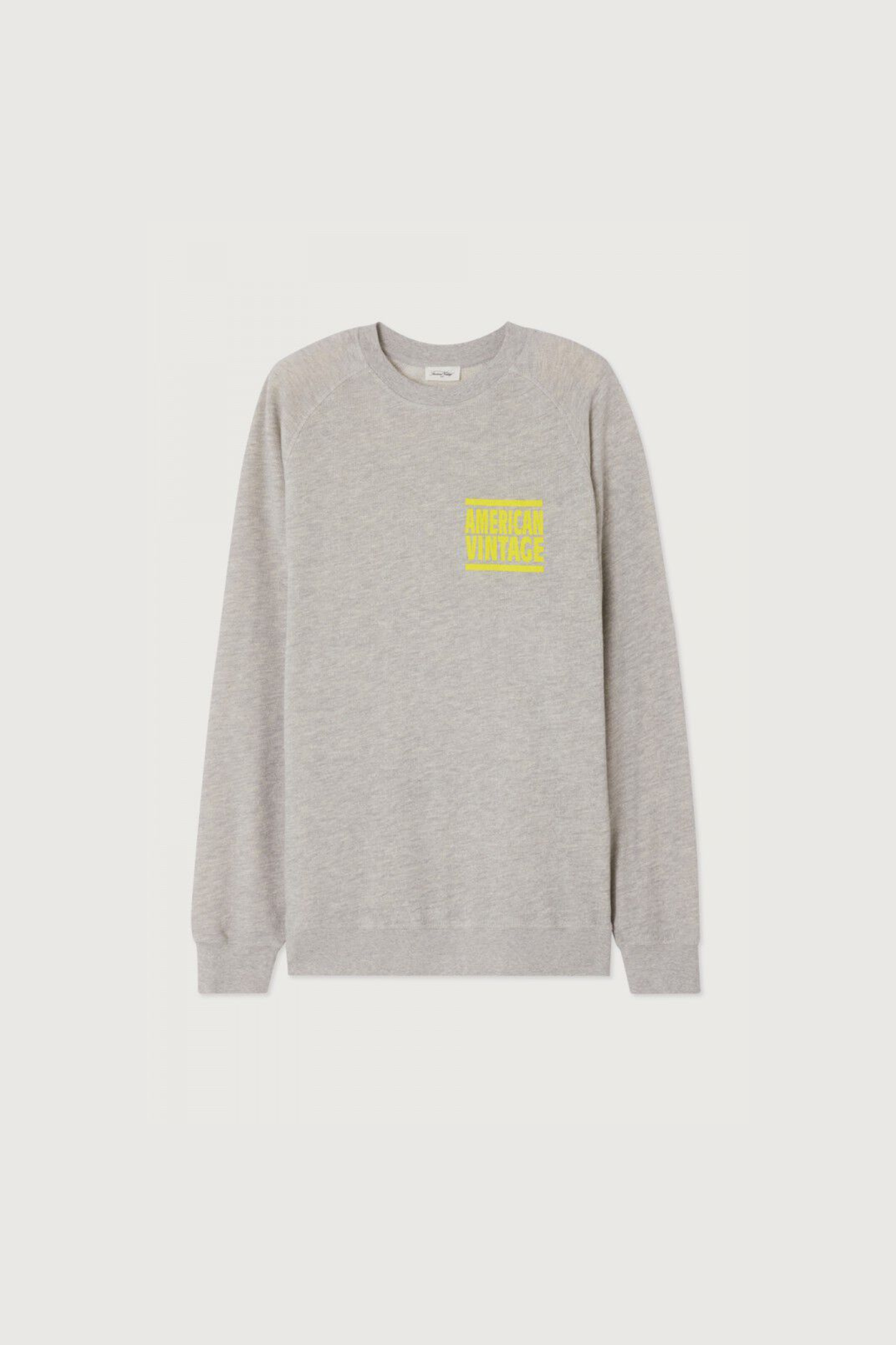 American Vintage zofbay sweat-shirt in heather grey. Front flatlay view