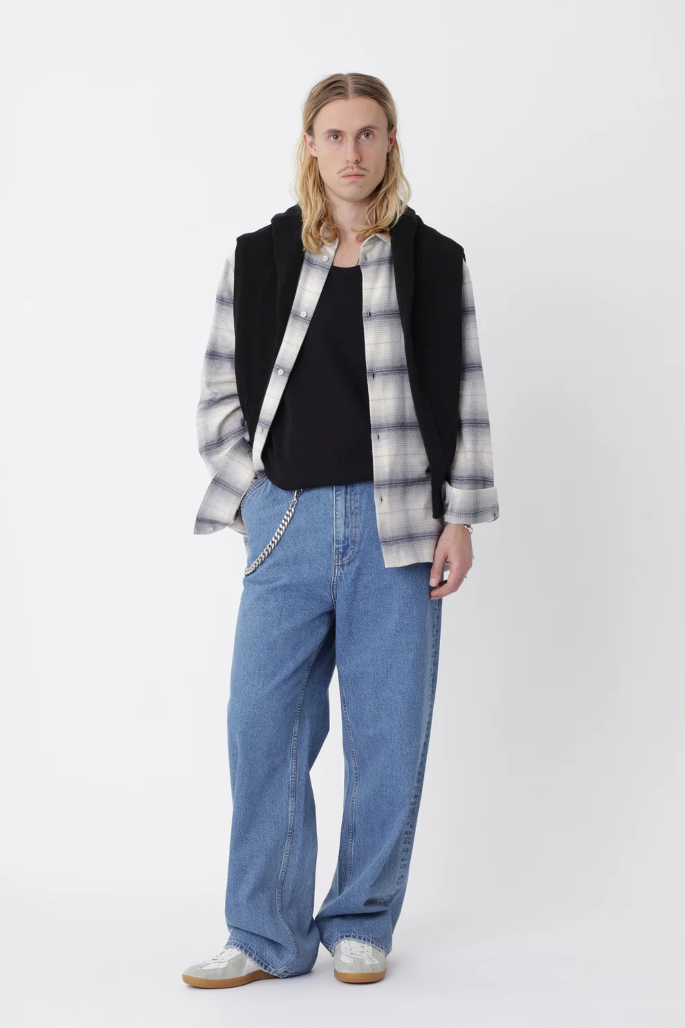 BLAKE.01 CHECK SHIRT - GRAY VIOLET COMB.