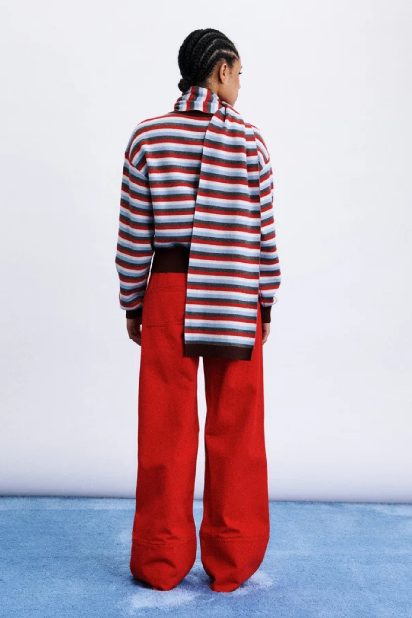 SHIBUYA SET CARDIGAN SCARF - RED