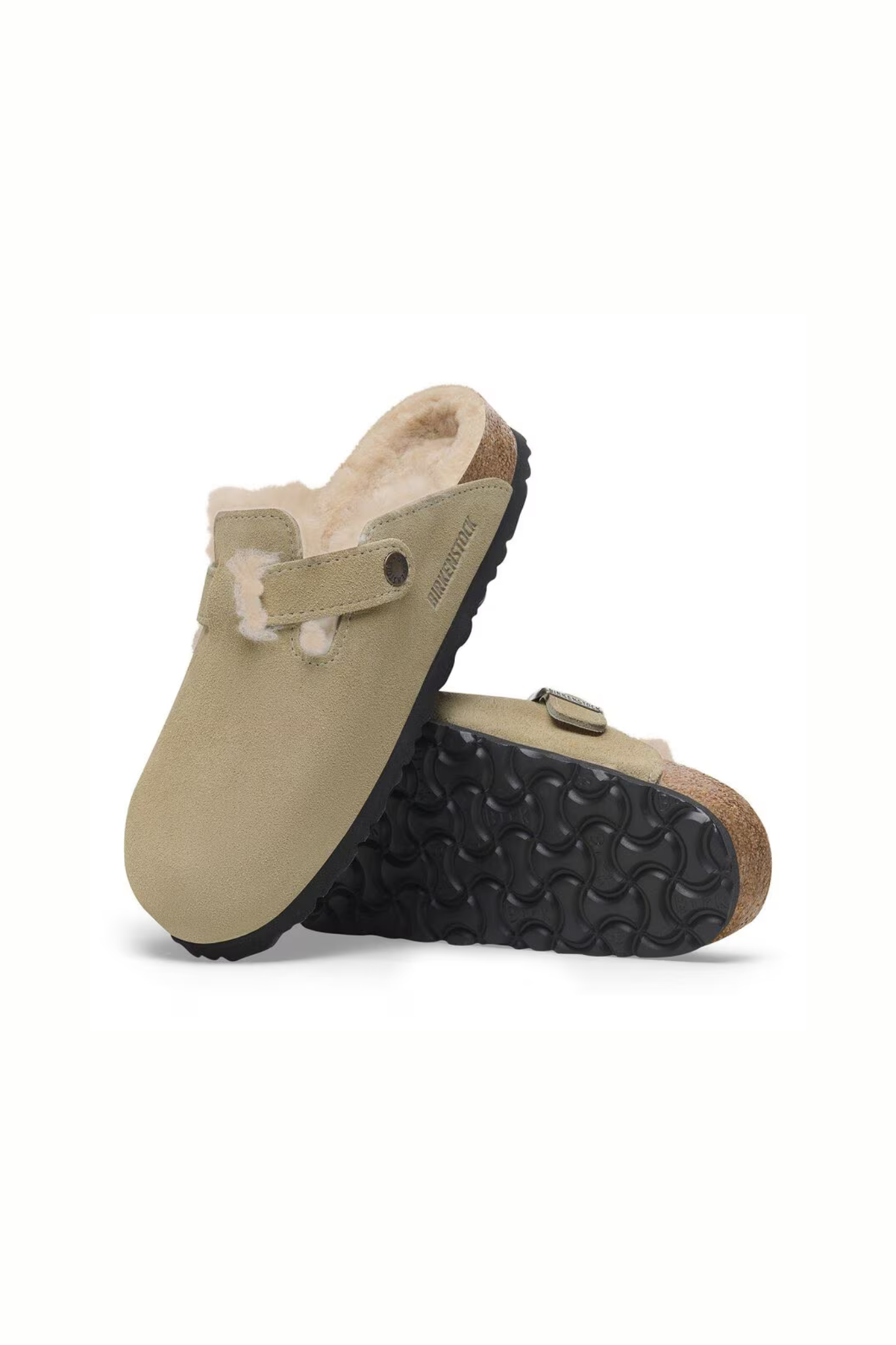 BOSTON VL/SHEARLING  SANDALS - TAUPE