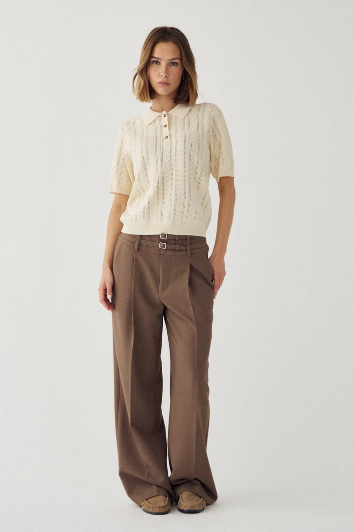MECCA KNIT POLO - IVORY