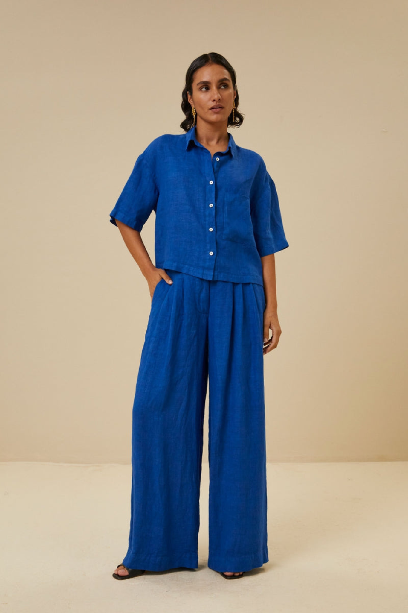 ELI LINEN PANT - KINGSBLUE