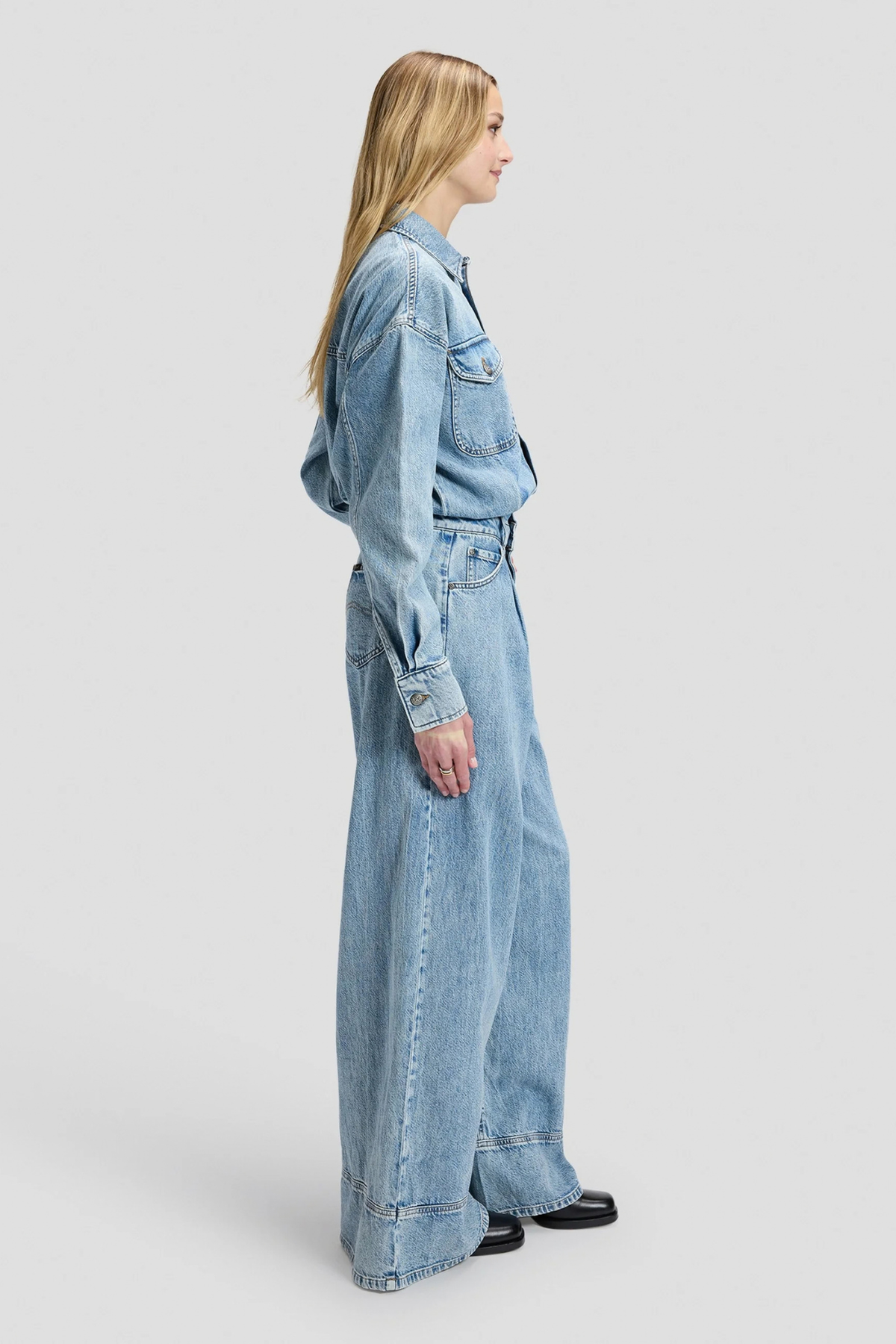 LS JUMPSUIT - DENIM BLUE