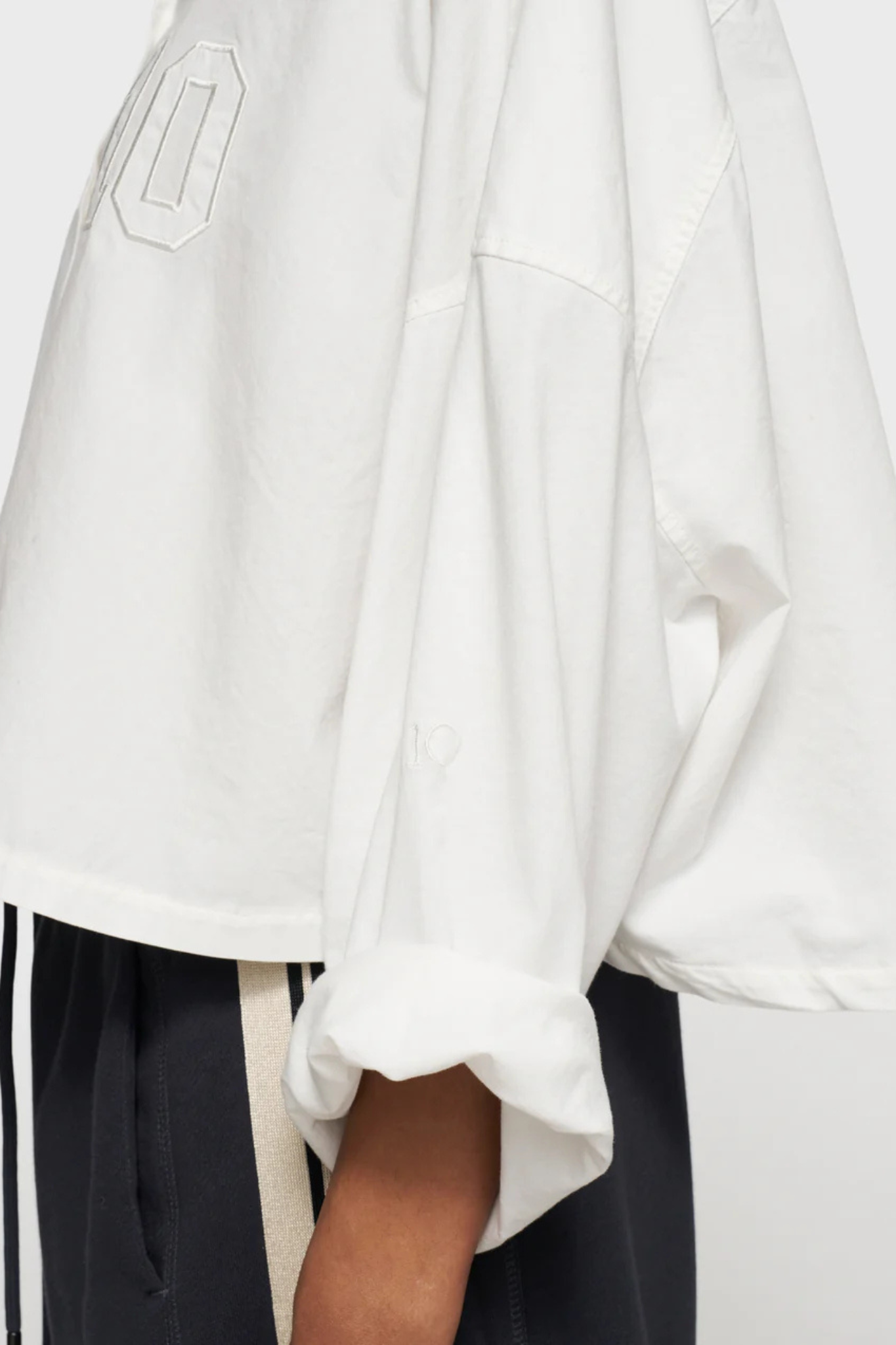 OVERSIZED CROPPED SHIRT - ECRU