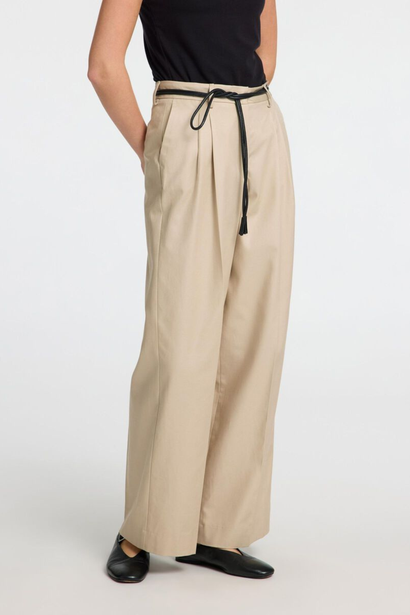 SLFDORA-MERLA HW EXTRA WIDE PANTS - ISLAND FOSSIL