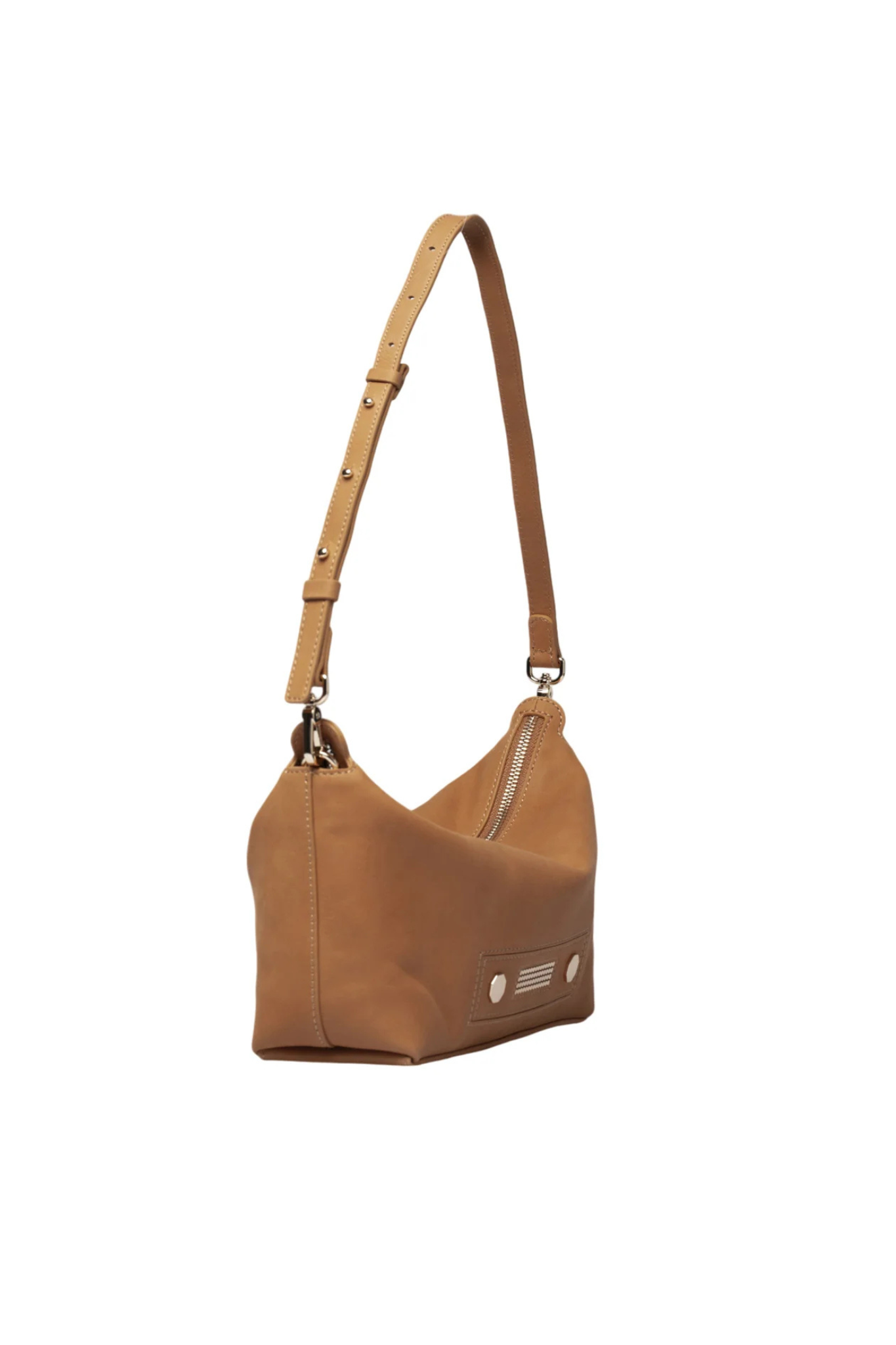 Clio Goldbrenner camel Stella classic bag. Side view