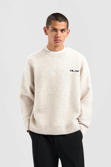 DRIFT KNITTED CREWNECK - ECRU HEATHER