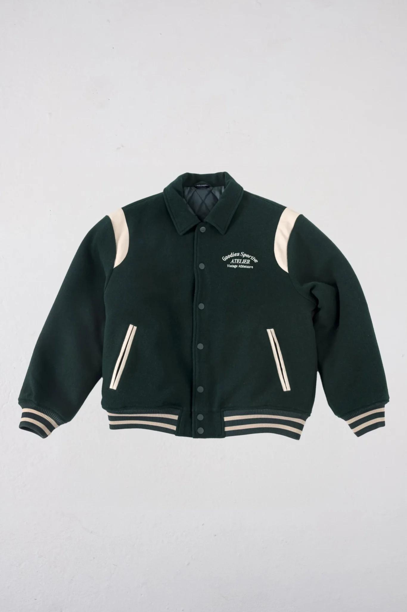 WOOL RETRO VARSITY JACKET - GREEN