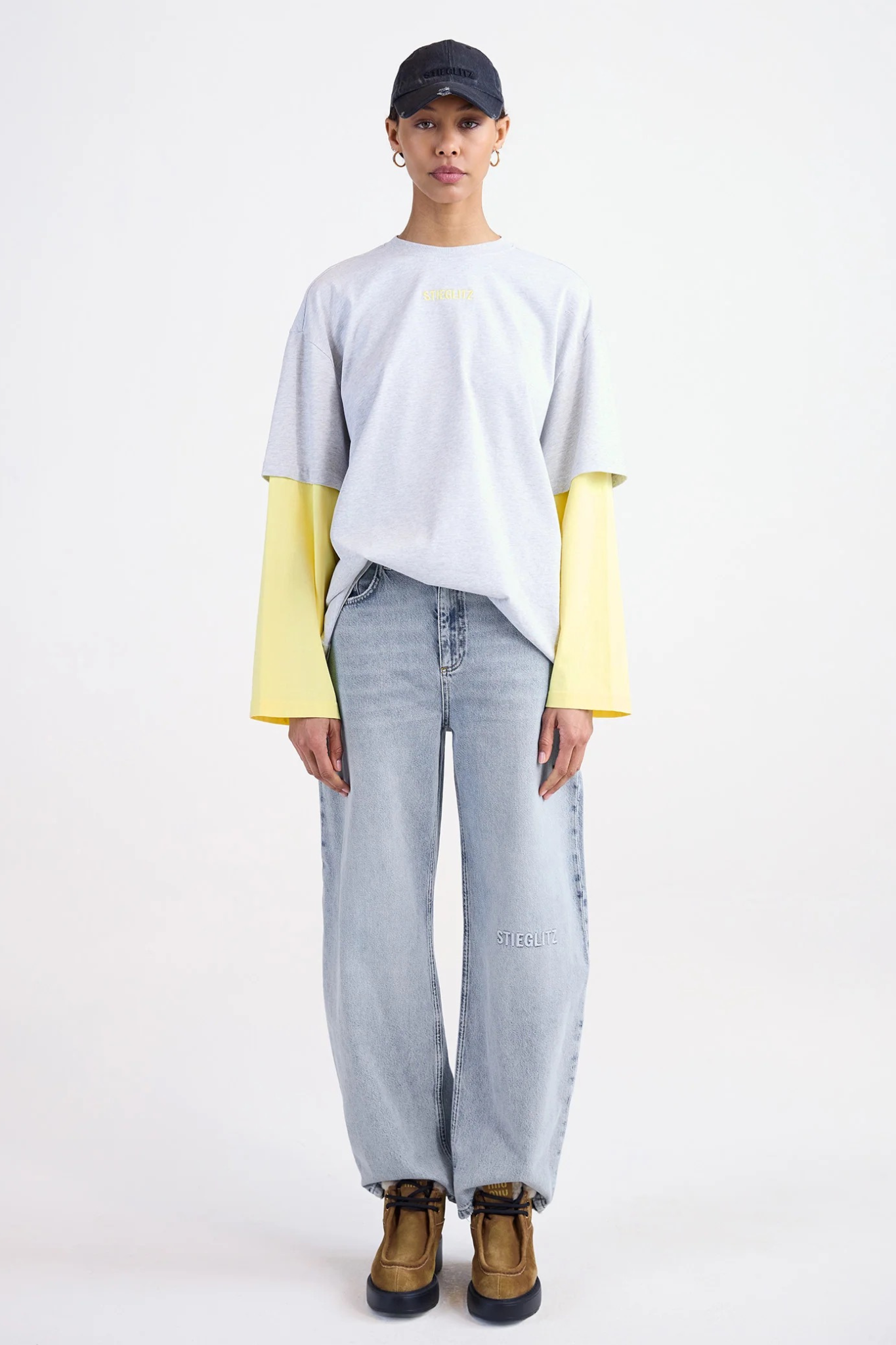 STAN SKATE DOUBLE LONGSLEEVE - YELLOW/GREY