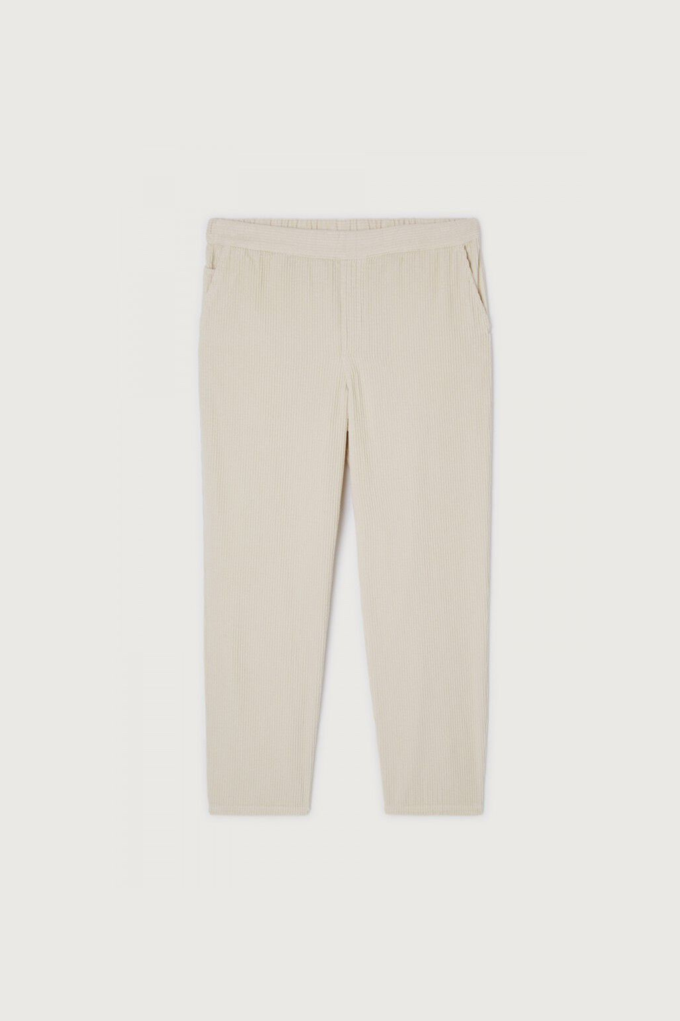 American Vintage padow pants in ecru vintage. Front flatlay view