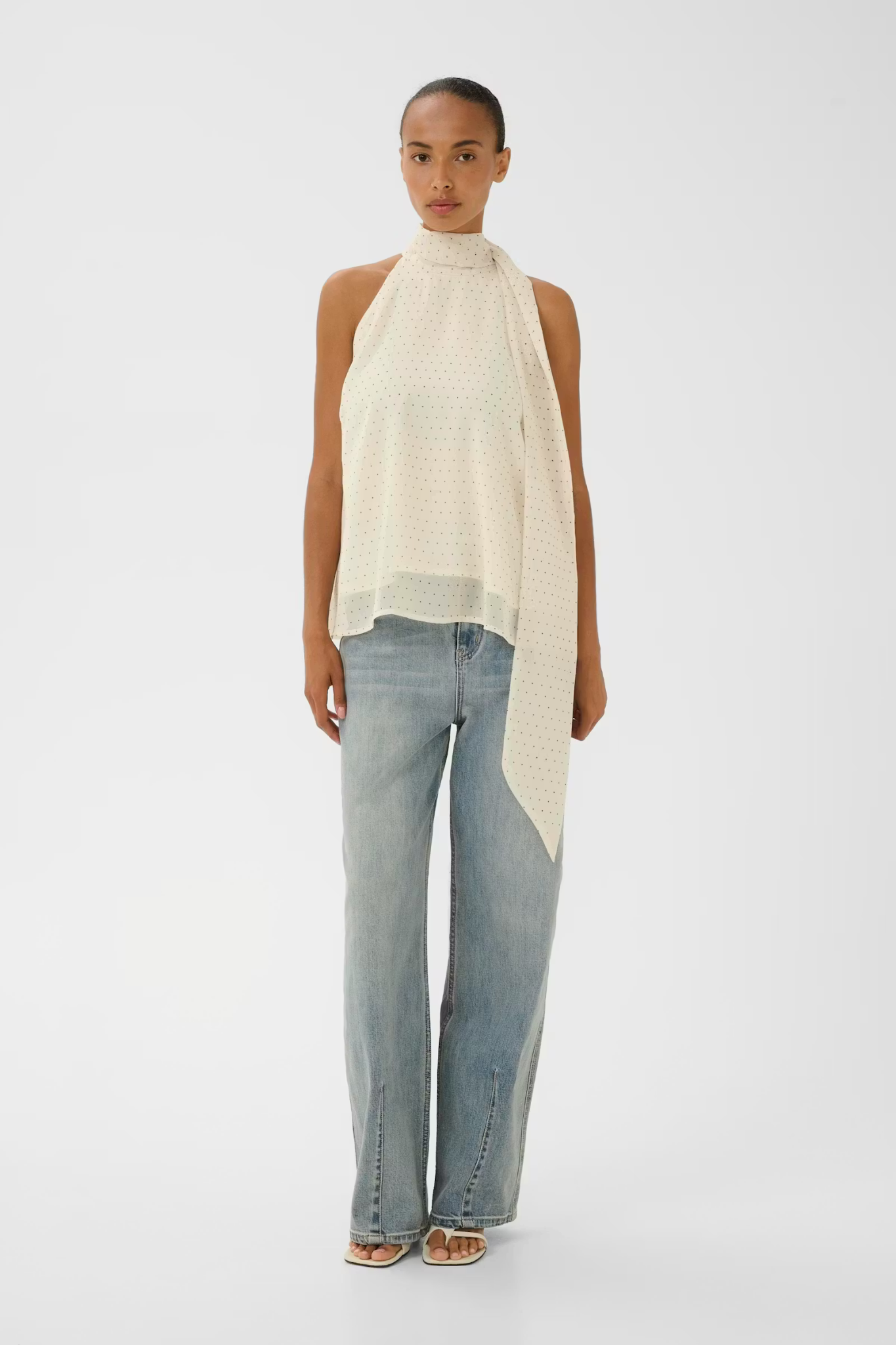 DORAH P BLOUSE - BIRCH DOT/WHITE