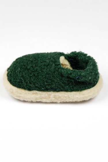 FULL WOOLLEN SLIDES - DARK GREEN