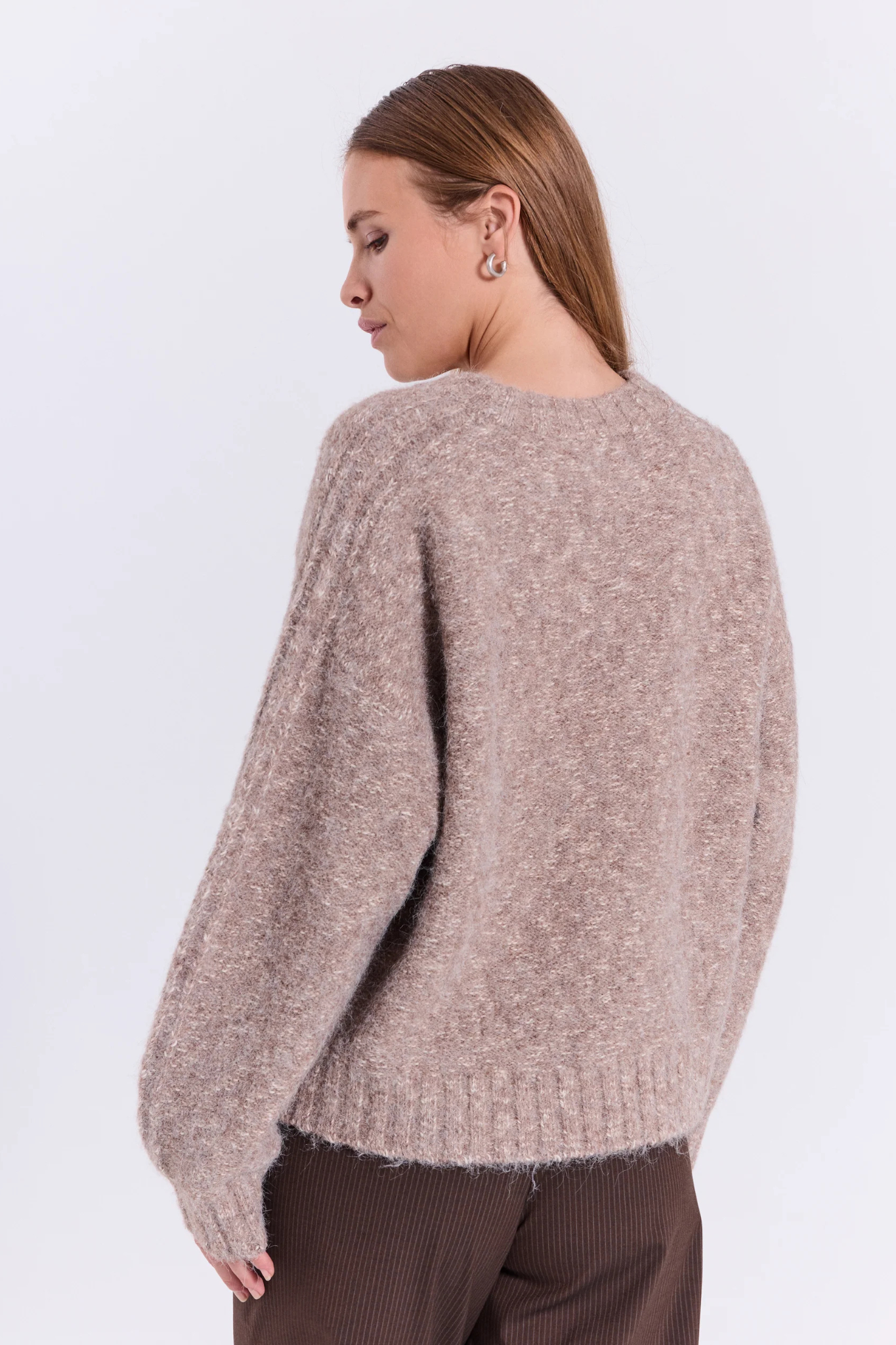 LILLEN KNIT TOP - BROWN MELANGE