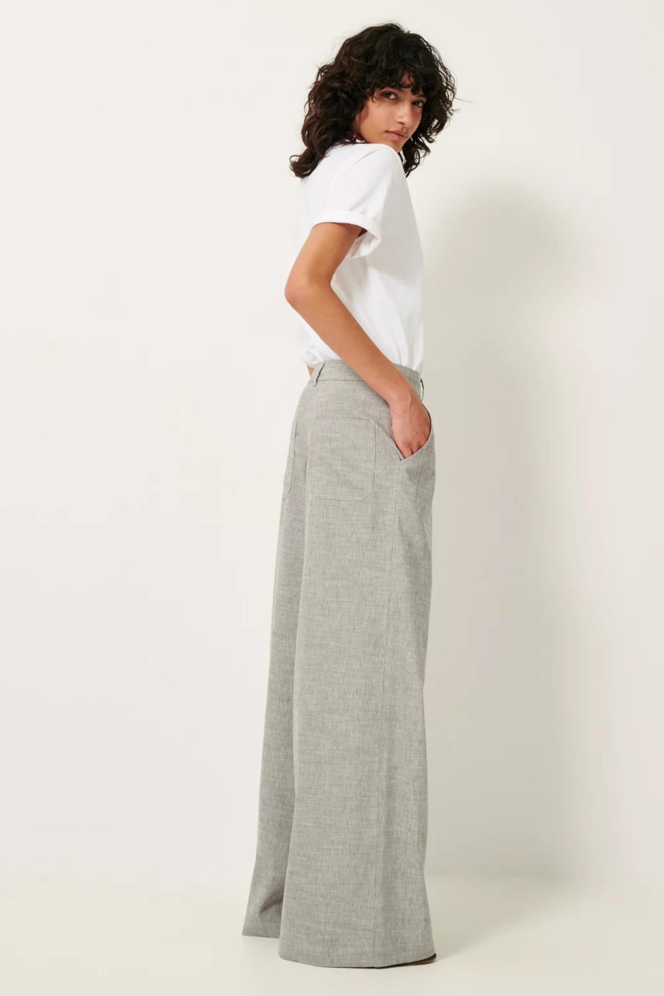 DASUM WIDE PANTS - GREY