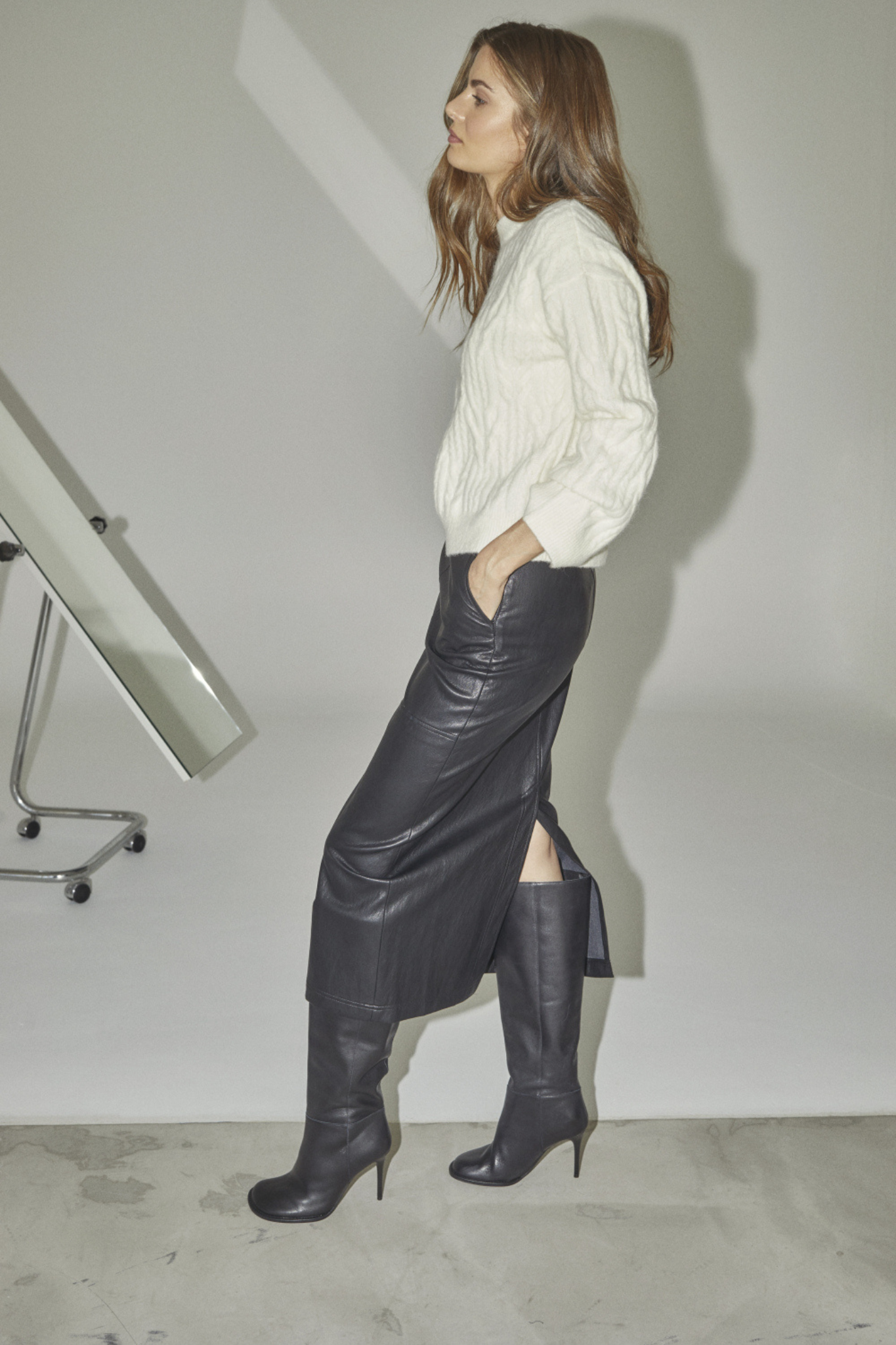 GITT FLOOR SKIRT - DARK BROWN