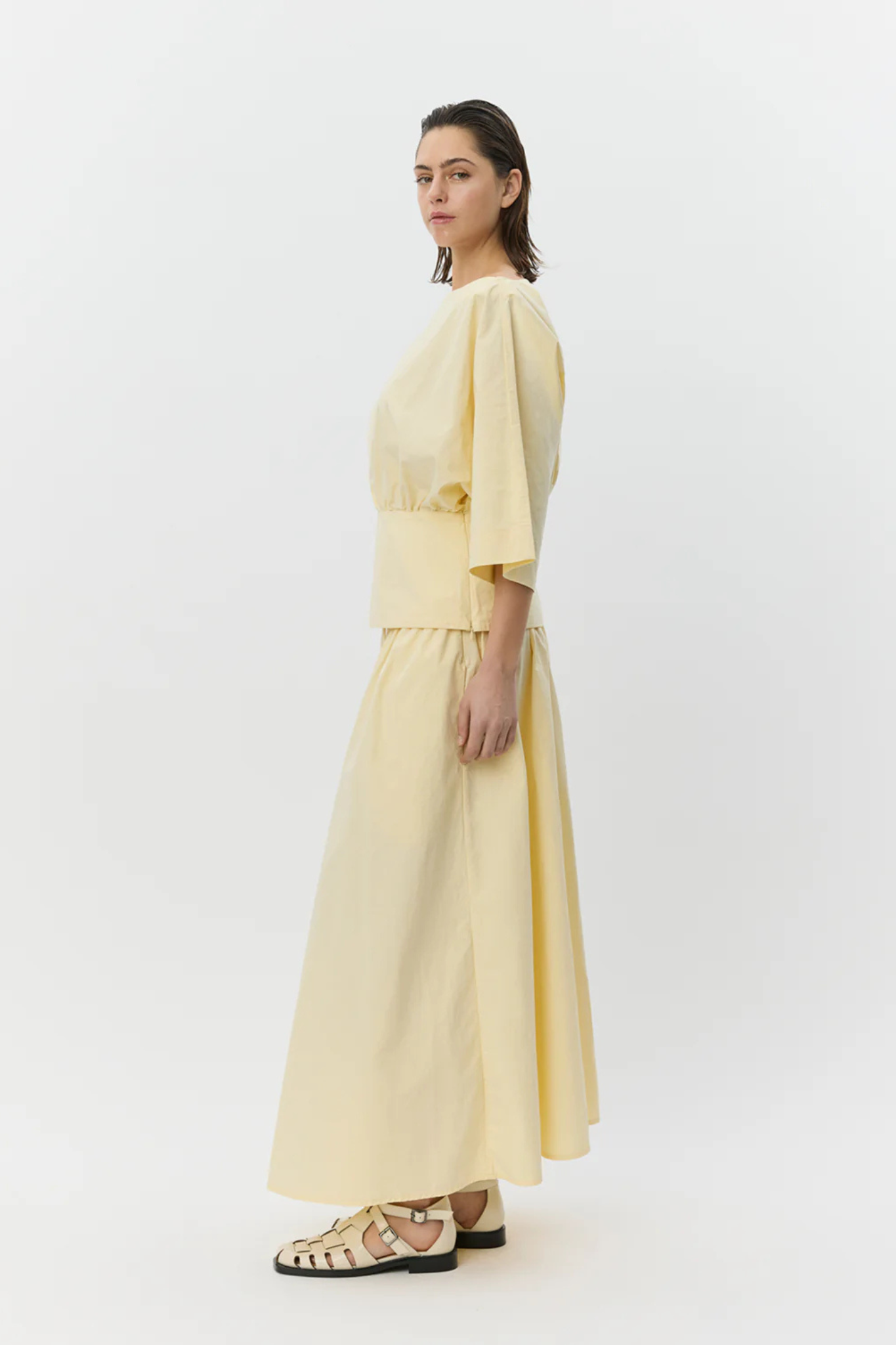 JUNEAU MIDI SKIRT - LIGHT YELLOW