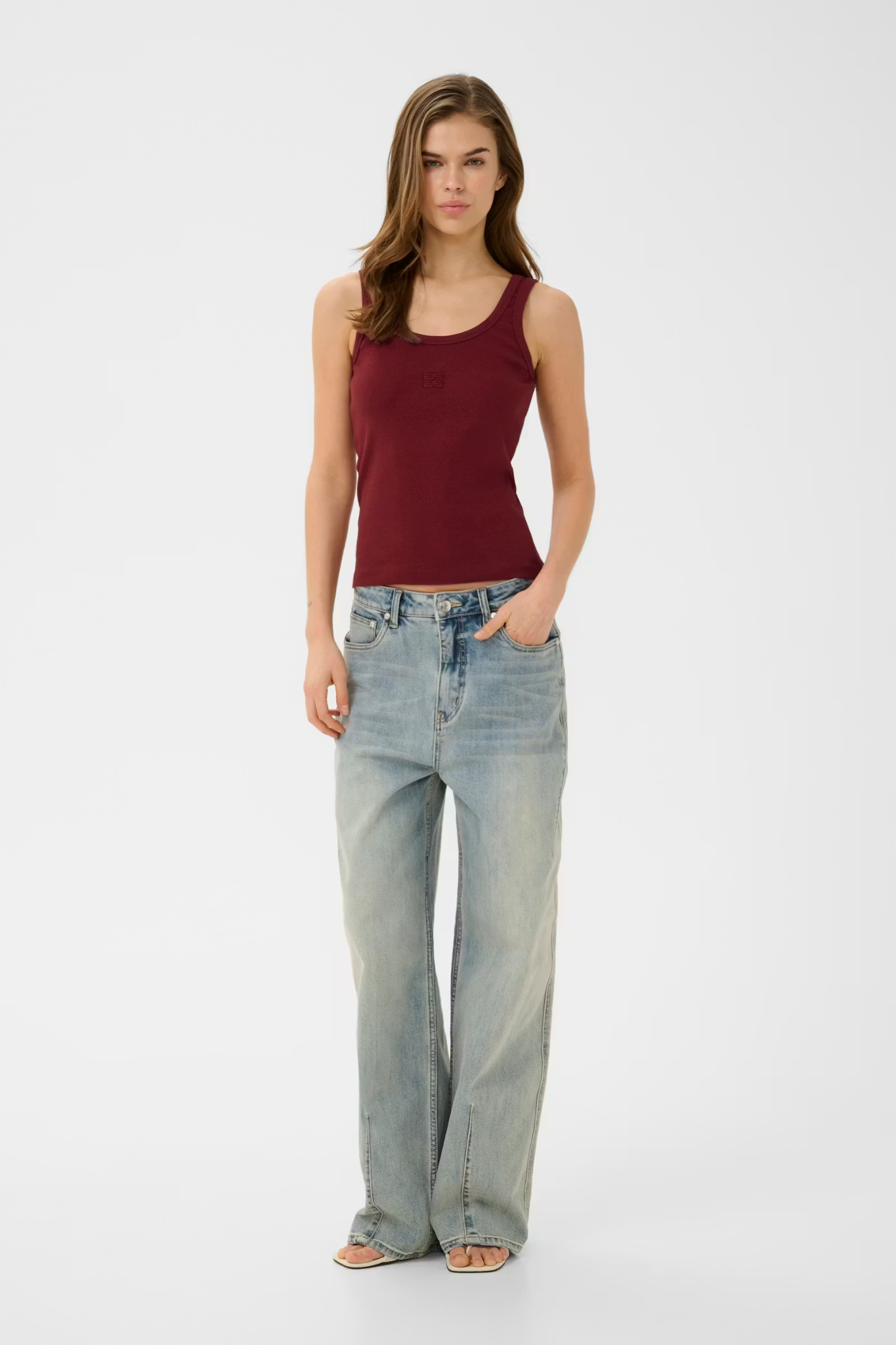 DREW LOG TANK TOP - CABERNET