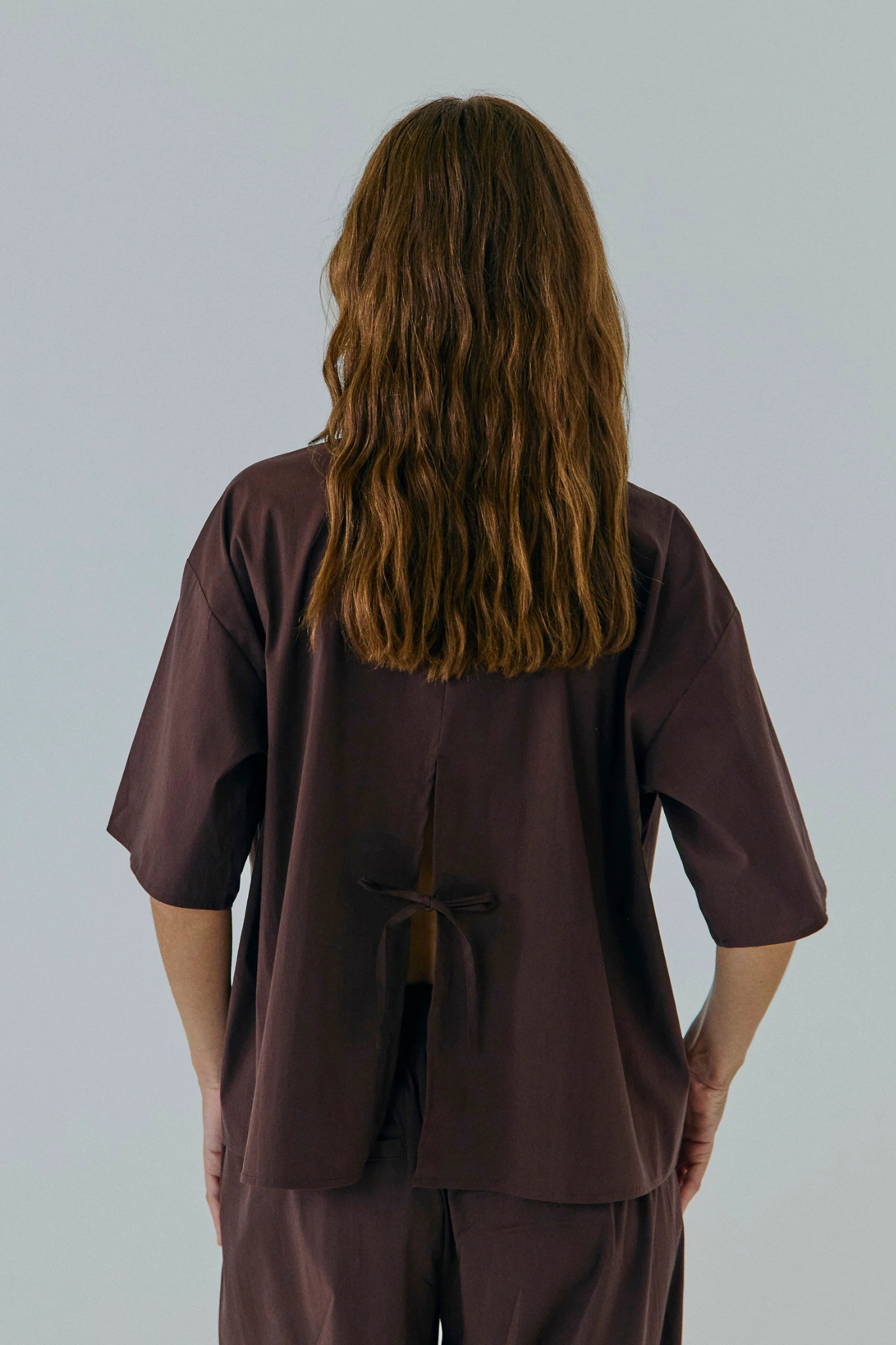 OTILIA STRING SHIRT - DARK BROWN