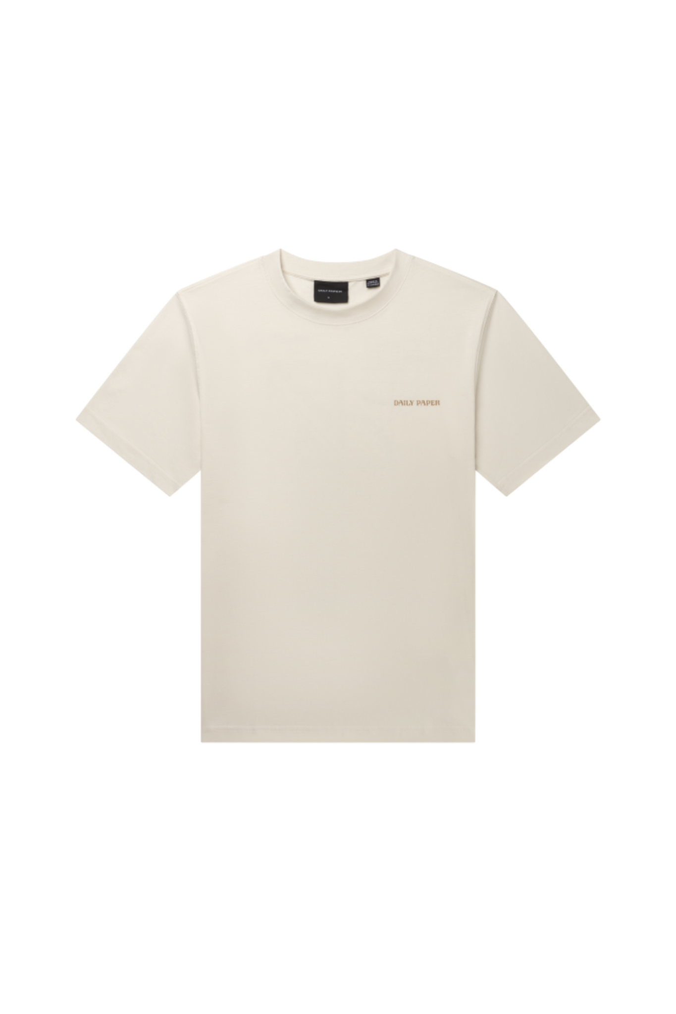 Daily Paper beige tshirt with logo in brown. Front flatlay view