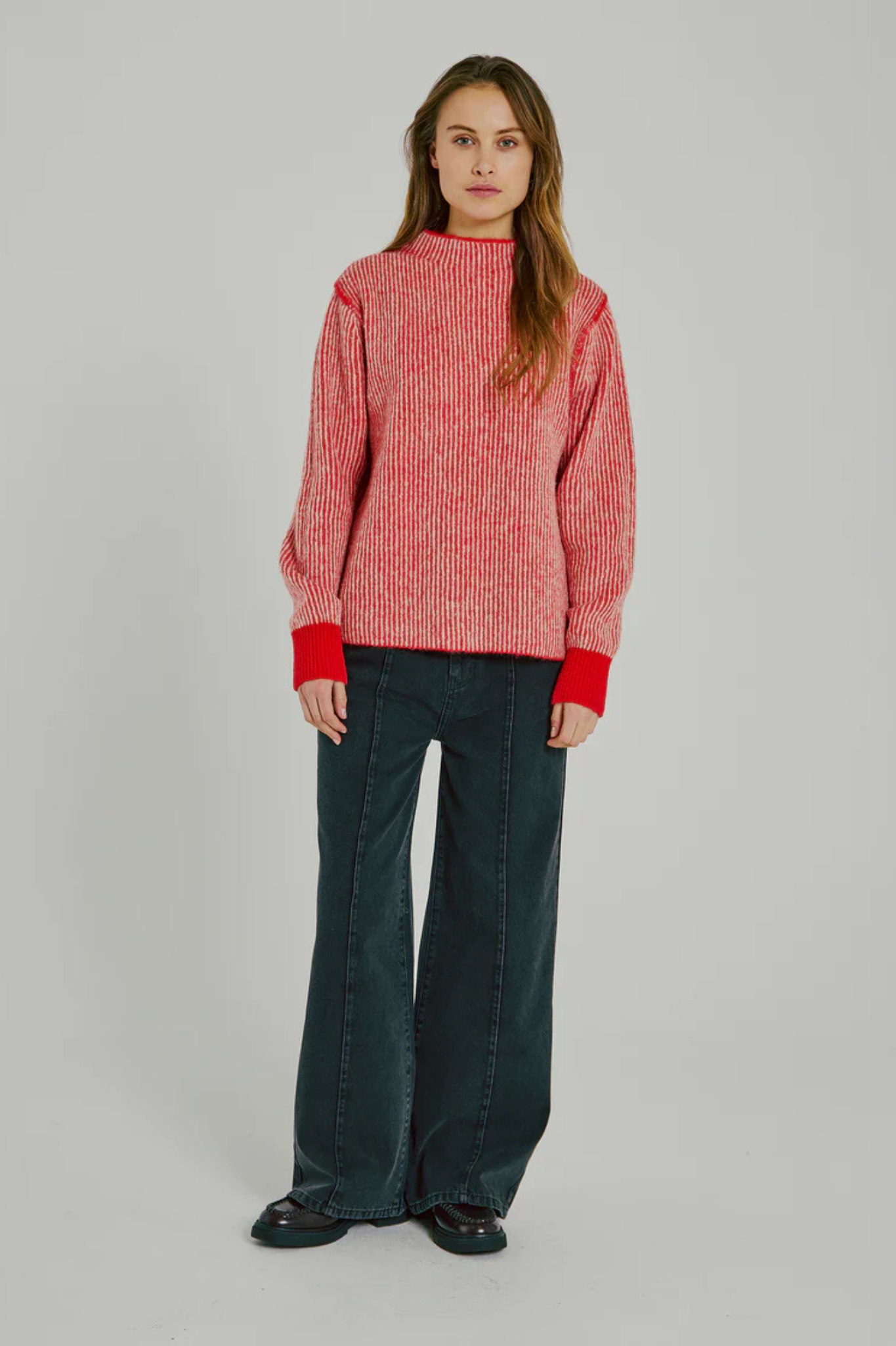 AMES KNIT TOP - RED STRIPE