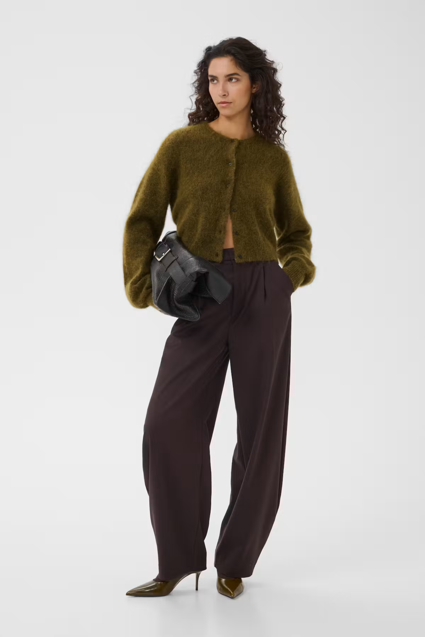 DEBBIE SHORT CARDIGAN - PLANTATION MELANGE
