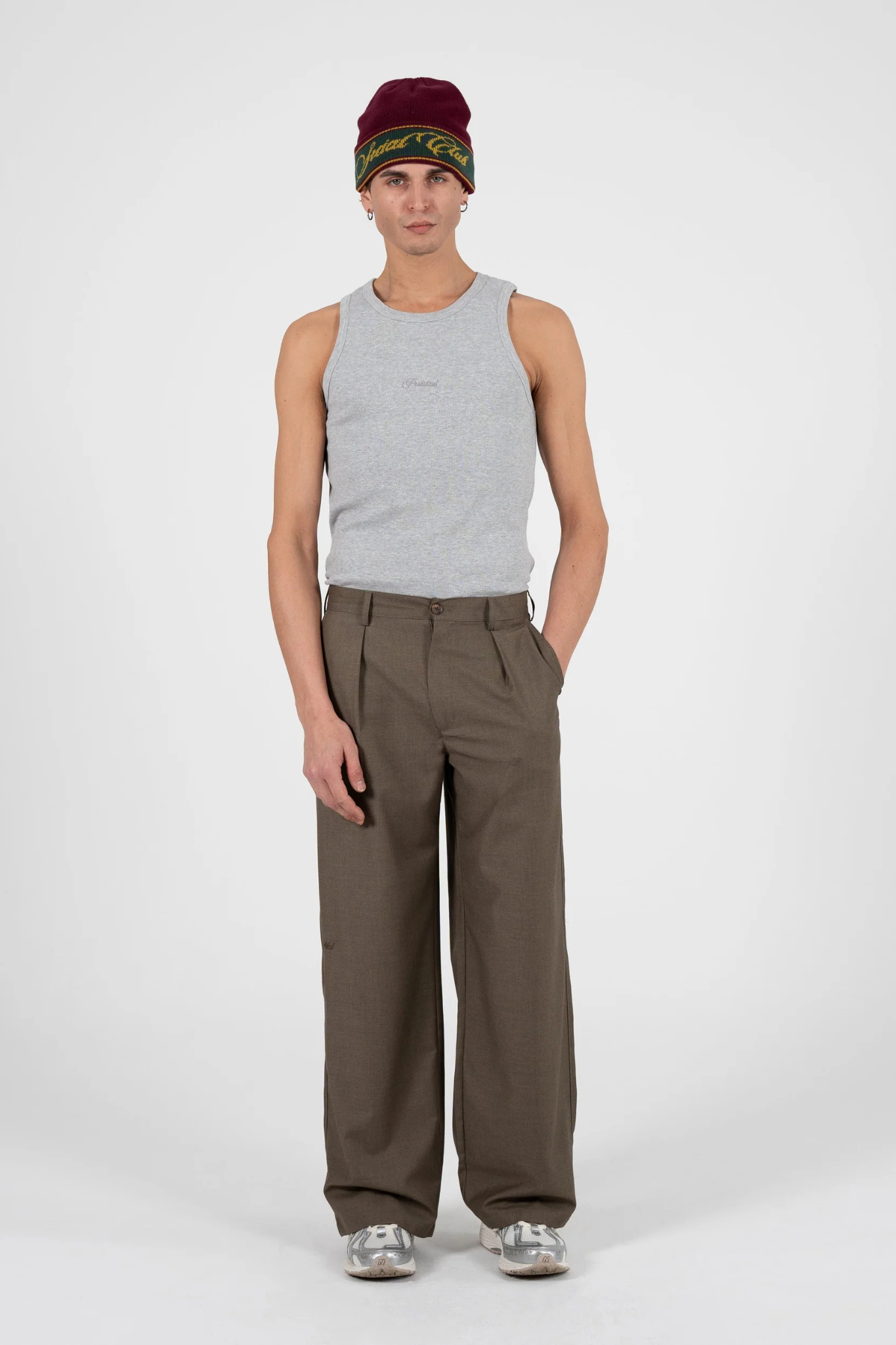 SOHO PLEATED PANTS - KHAKI
