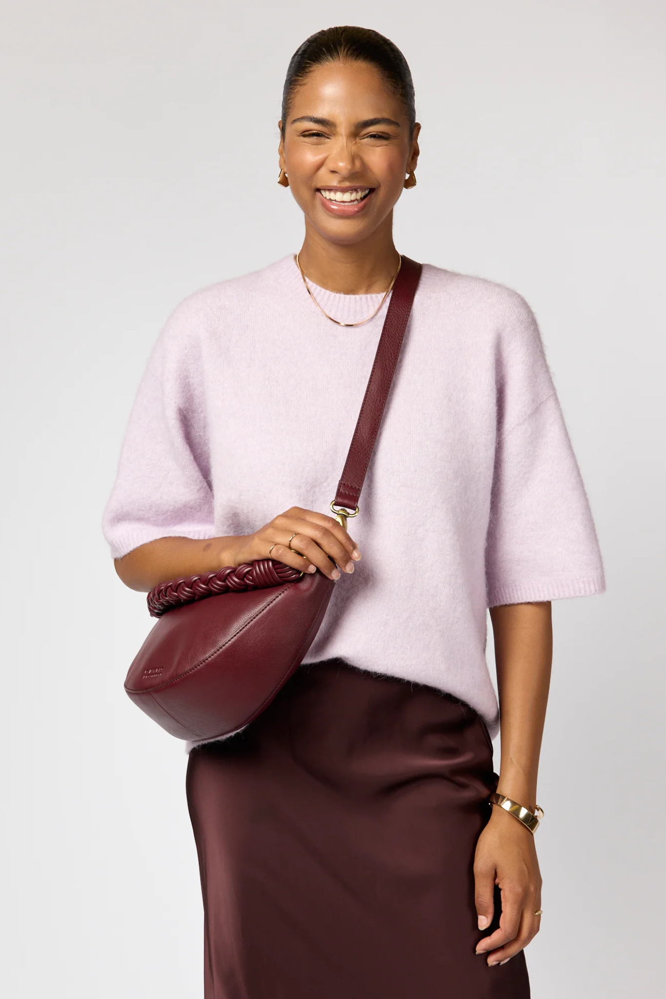 LEO MIDI TWISTED HANDLE - DARK CHERRY