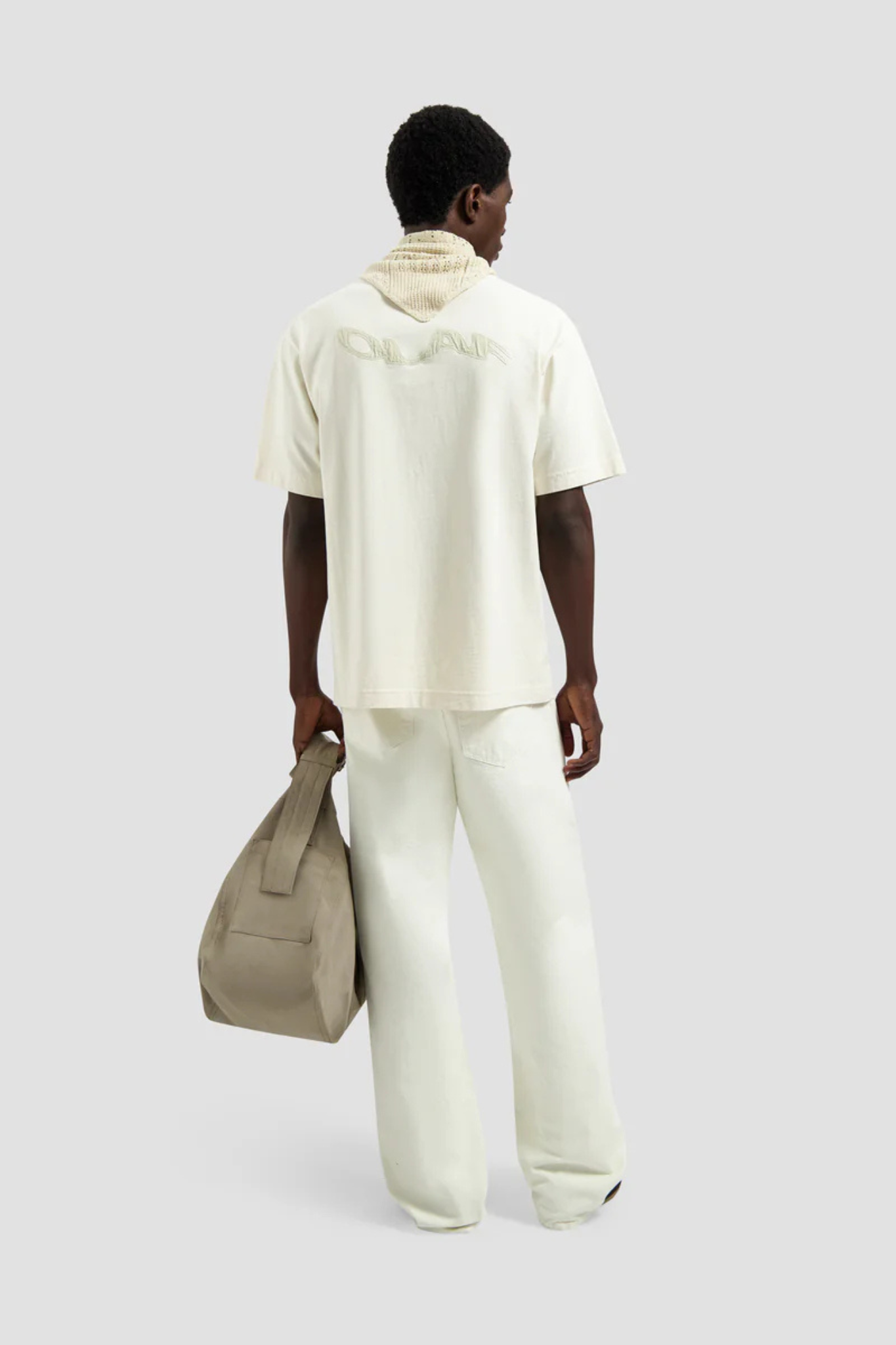 RIPSTOP APPLIQUE RELAXED T-SHIRT - OFF WHITE