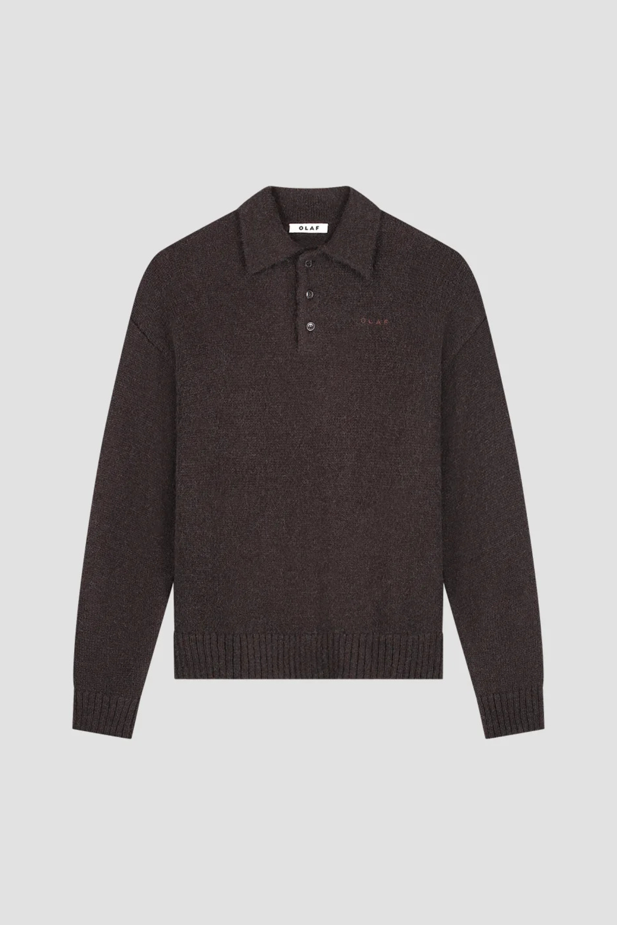 OVERSIZED KNITTED POLO - CHOCOLATE PLUM
