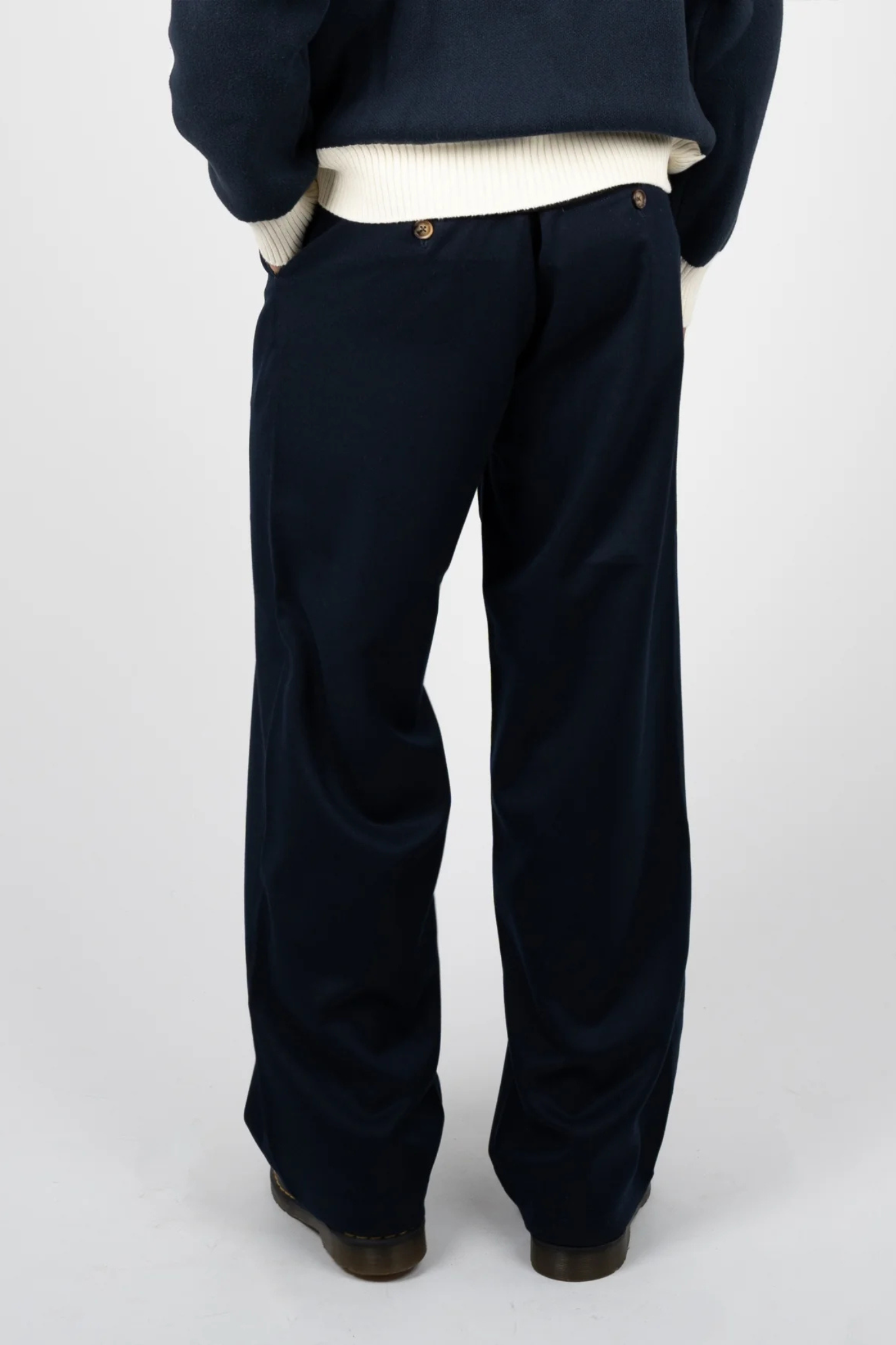 HERITAGE PLEATED PANTS - NAVY