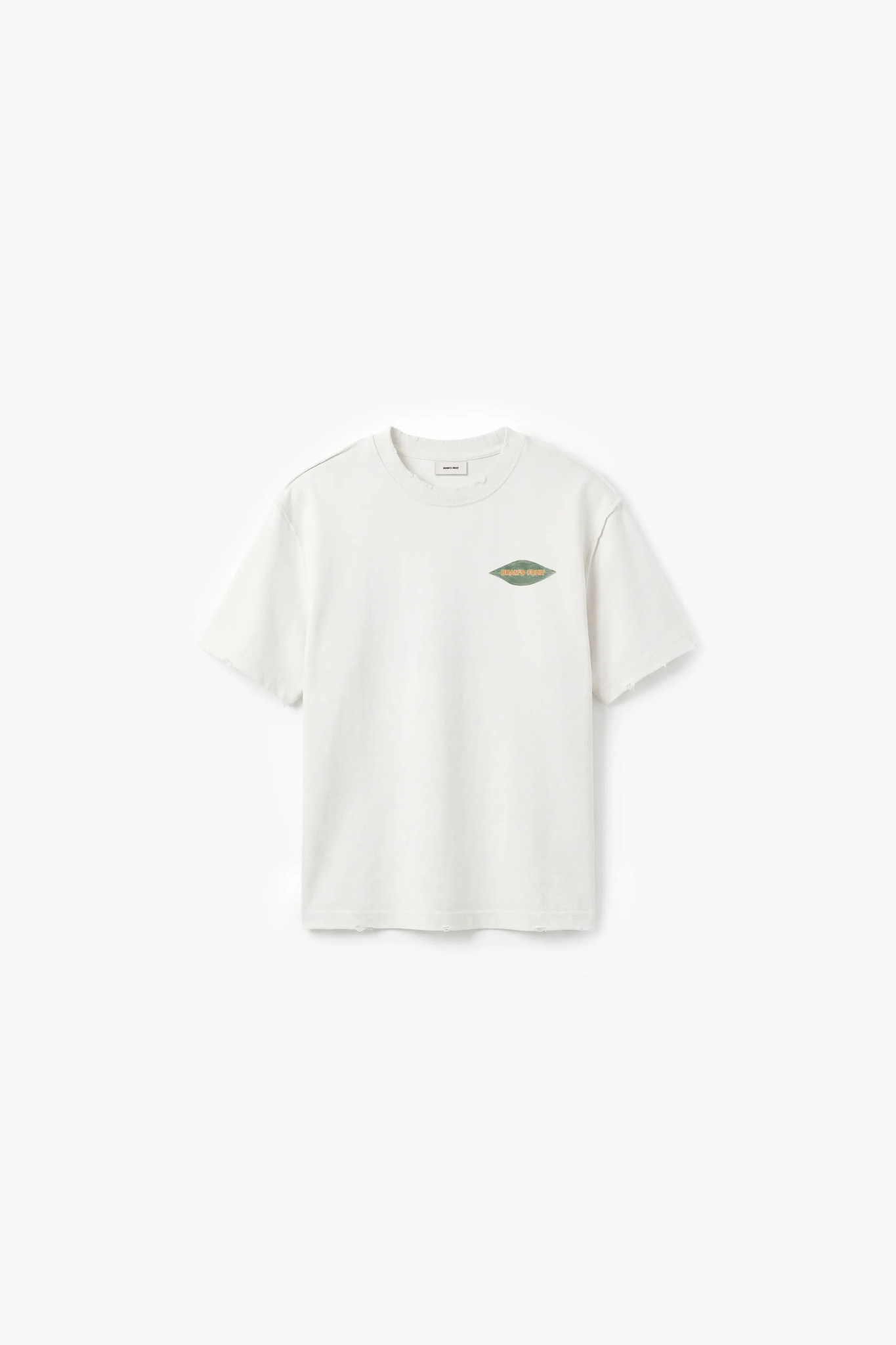 DISTRESEED LEAF T-SHIRT - OFF WHITE