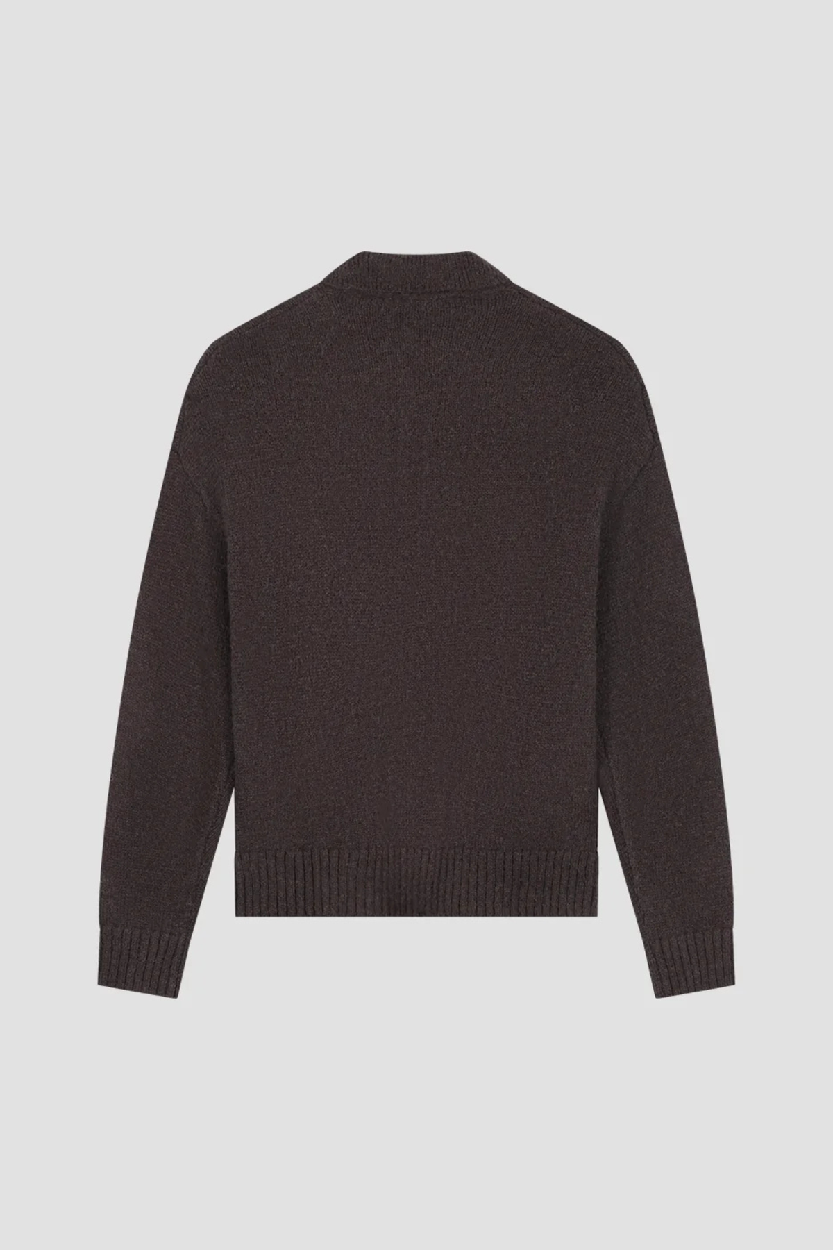 OVERSIZED KNITTED POLO - CHOCOLATE PLUM