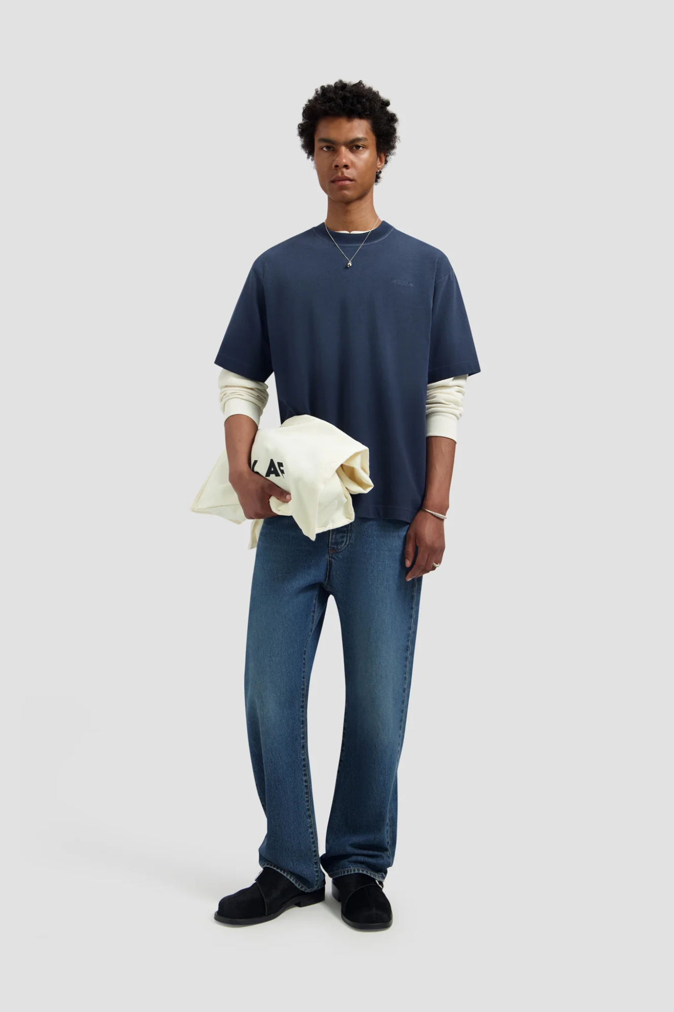SPRAYED STUDIO T-SHIRT - NAVY